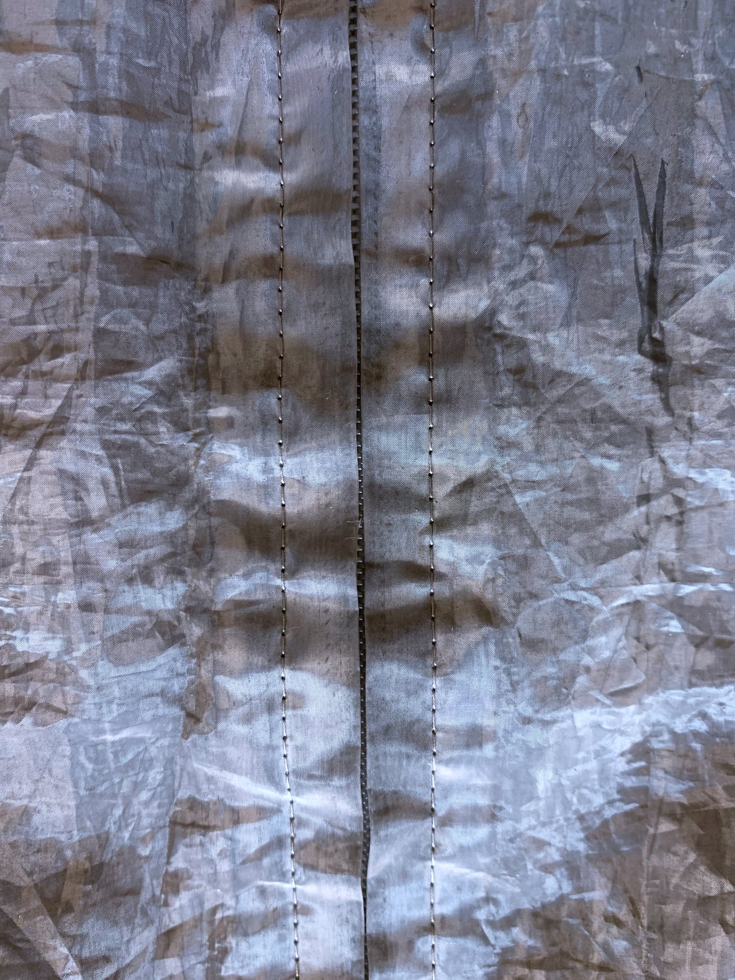 Junya Watanabe winter 1995 three dimensional creased silver organza zip jacket