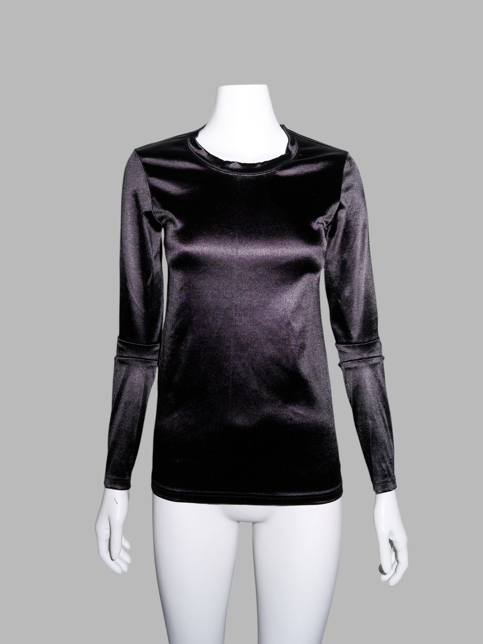 Junya Watanabe winter 1995 glossy black nylon anatomical longsleeve top