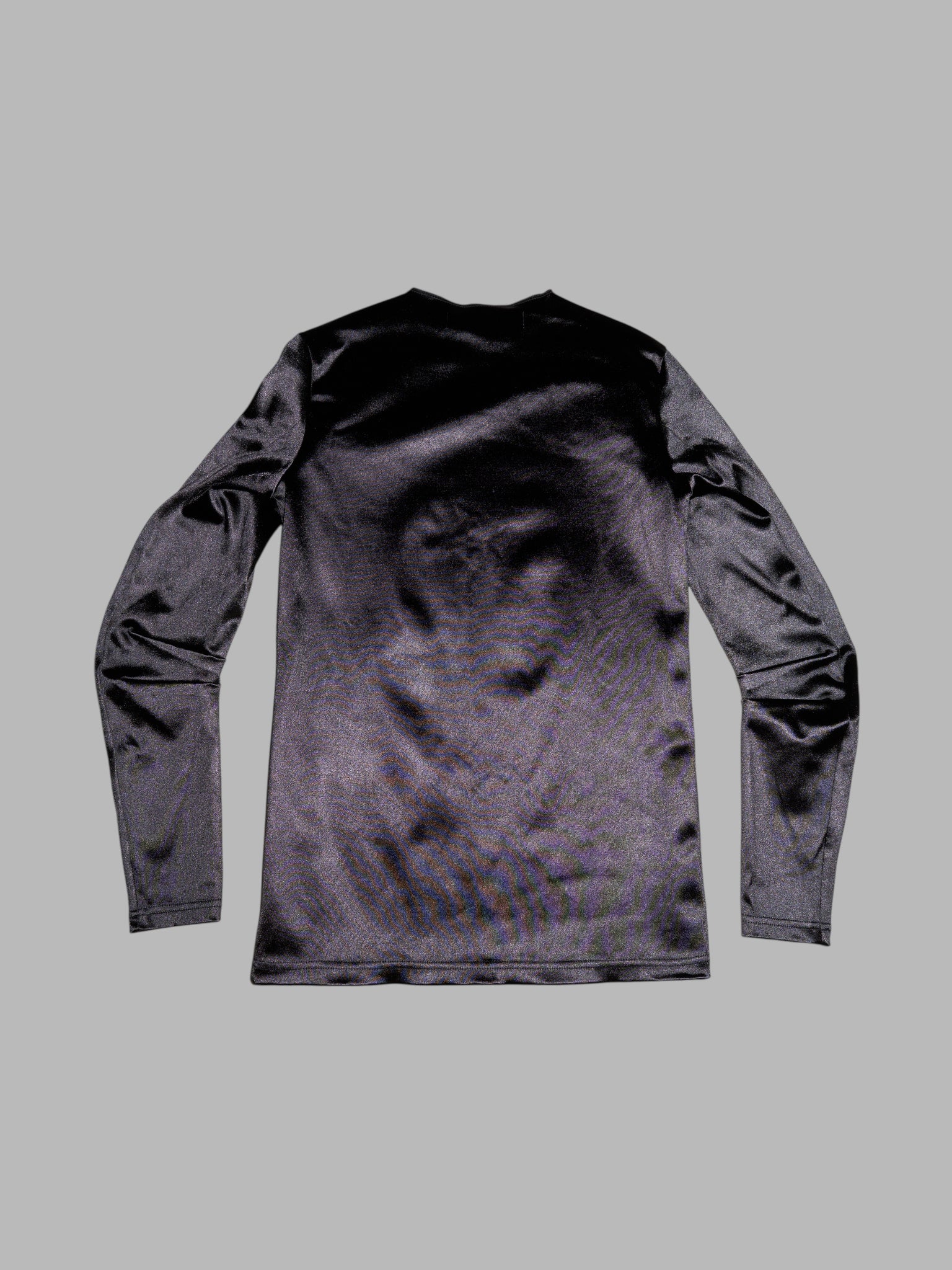 Junya Watanabe winter 1995 glossy black nylon anatomical longsleeve top