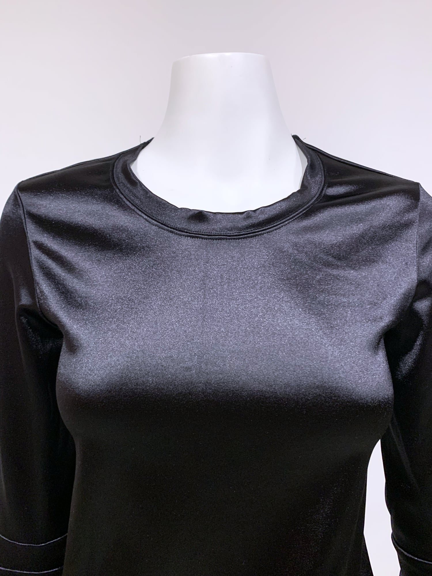 Junya Watanabe winter 1995 glossy black nylon anatomical longsleeve top