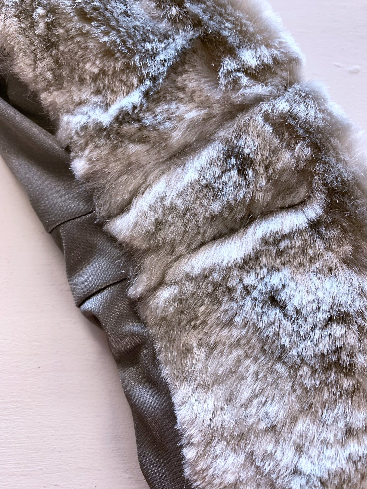 Junya Watanabe winter 1995 cropped silver faux fur jacket with knit fabric panels