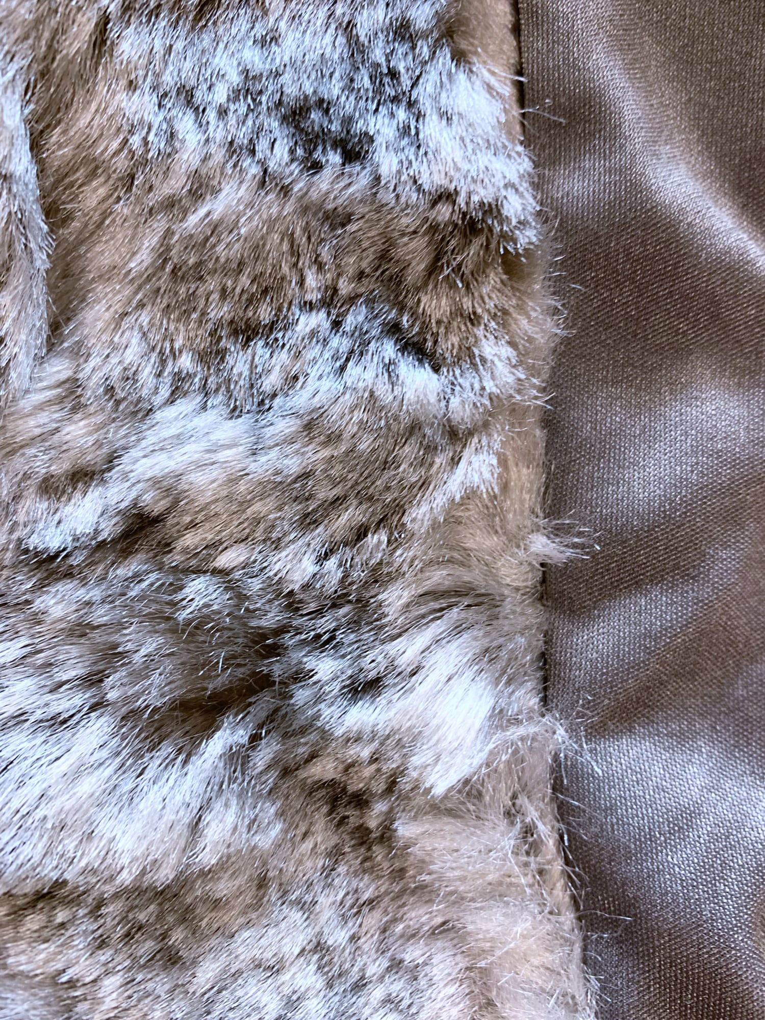 Junya Watanabe winter 1995 cropped silver faux fur jacket with knit fabric panels