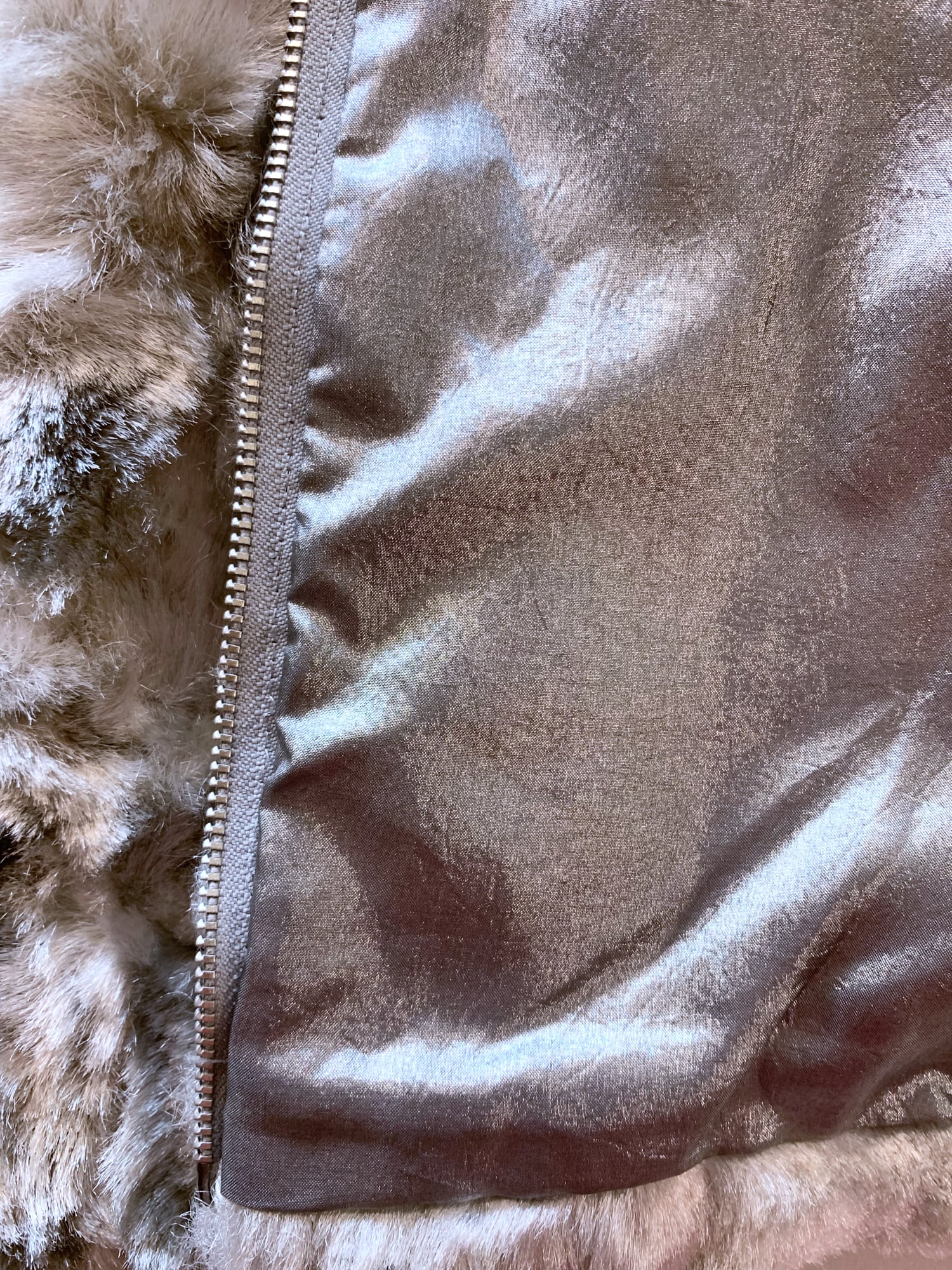 Junya Watanabe winter 1995 cropped silver faux fur jacket with knit fabric panels