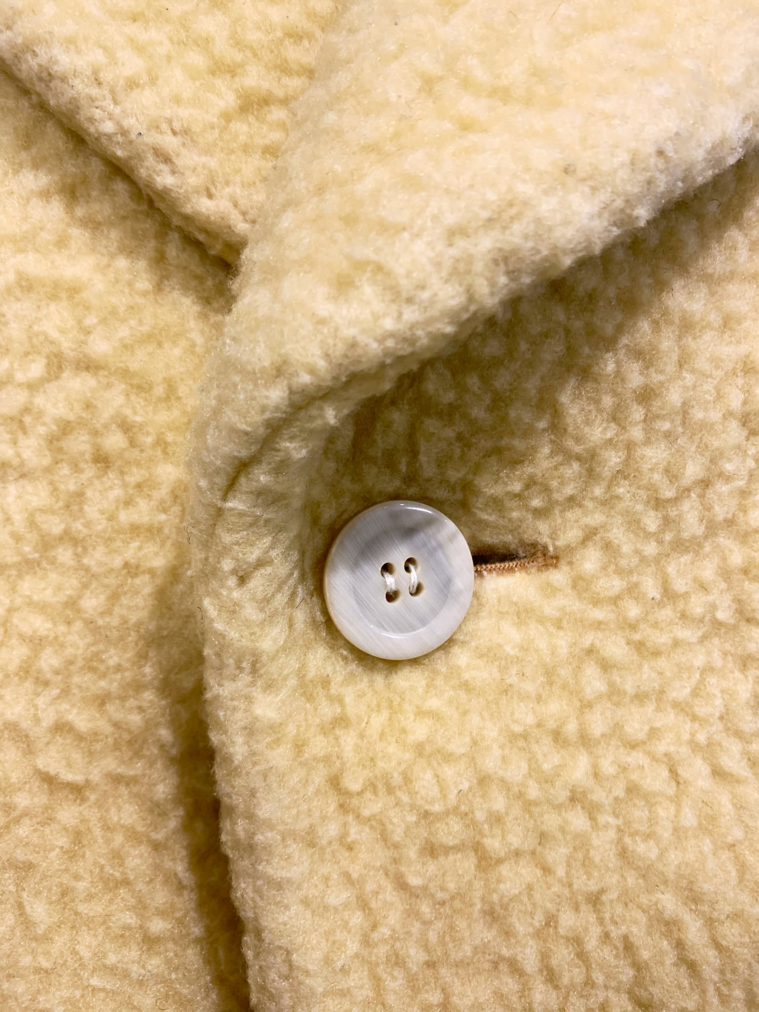 Tricot Comme des Garcons spring 1996 cream satin fleece collar batwing shirt