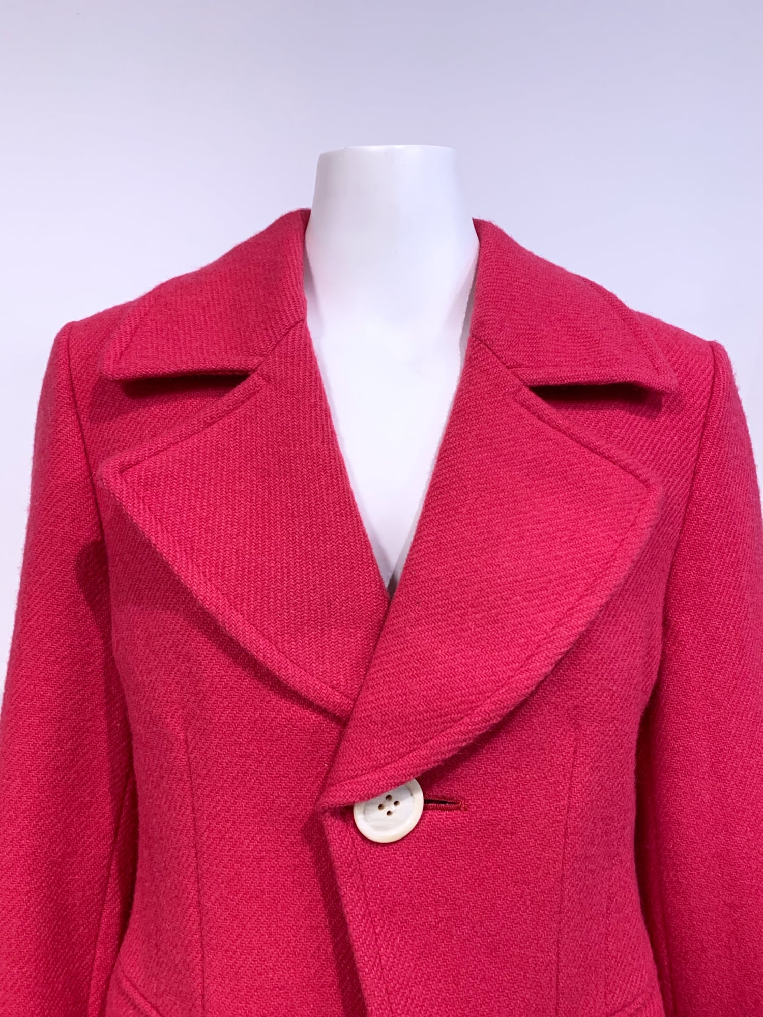 Tricot Comme des Garcons Junya Watanabe winter 1995 pink wool one button jacket