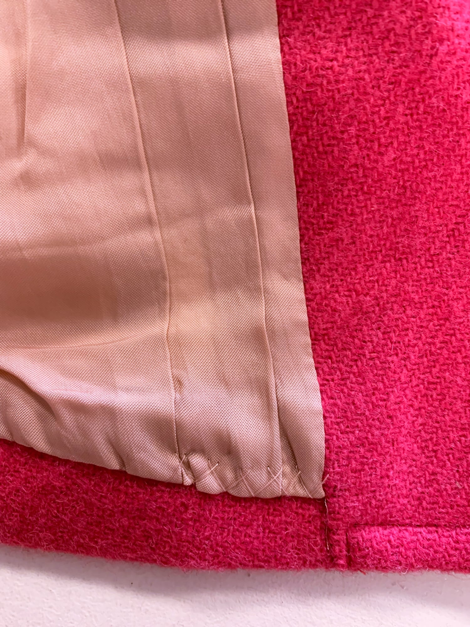 Tricot Comme des Garcons Junya Watanabe winter 1995 pink wool one button jacket