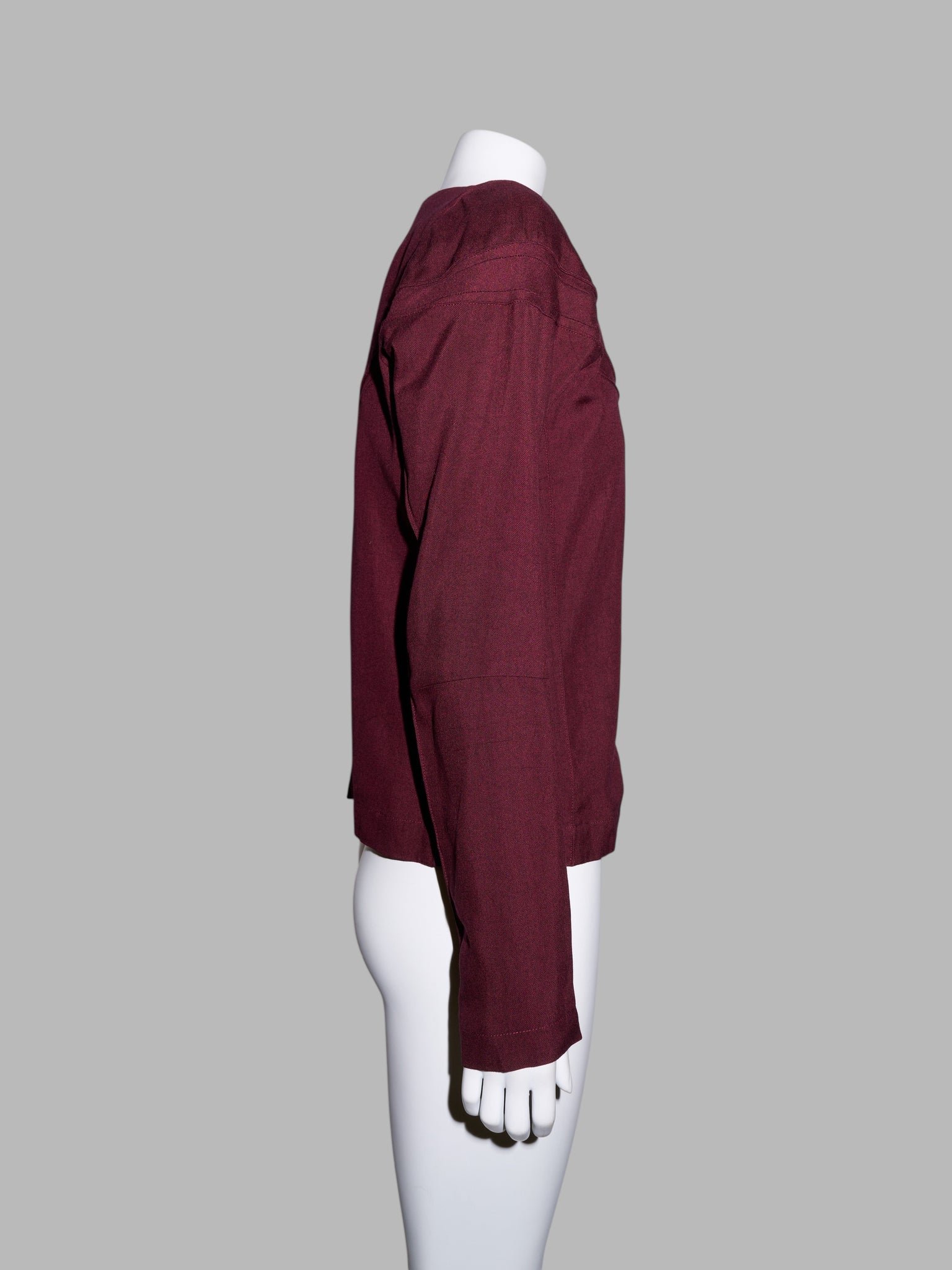 Junya Watanabe spring 1996 brown panelled rayon collarless jacket