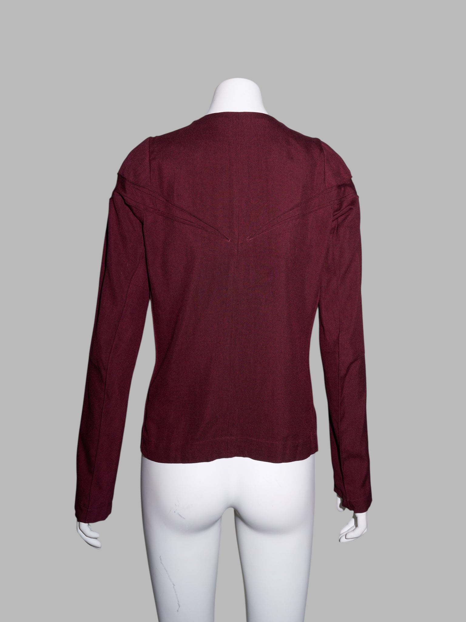 Junya Watanabe spring 1996 brown panelled rayon collarless jacket