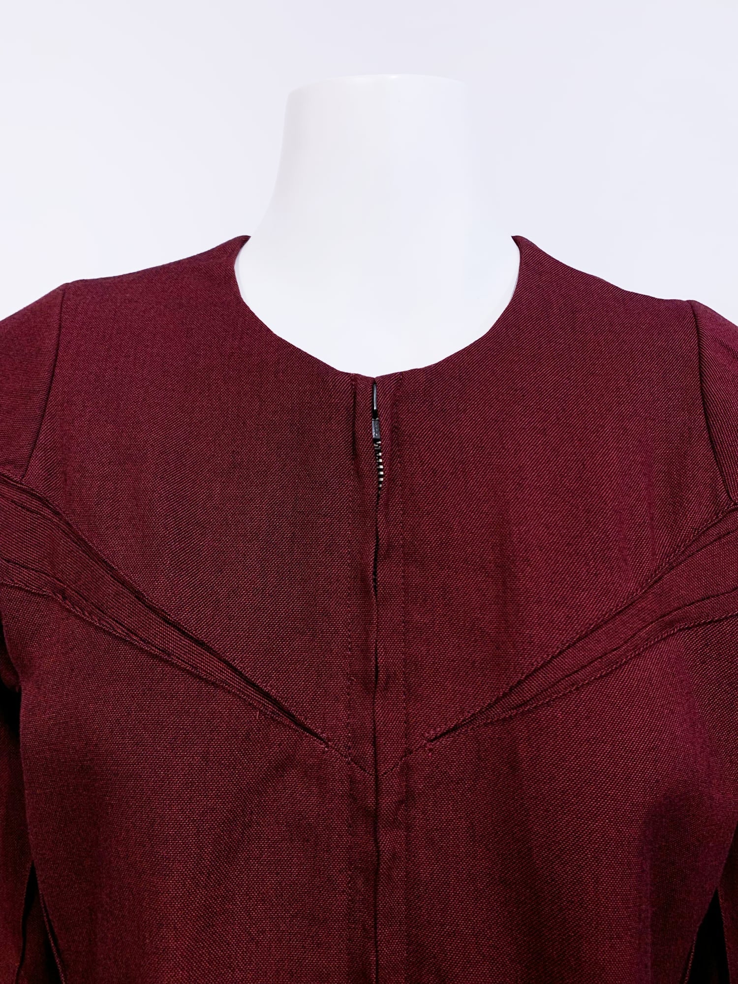 Junya Watanabe spring 1996 brown panelled rayon collarless jacket