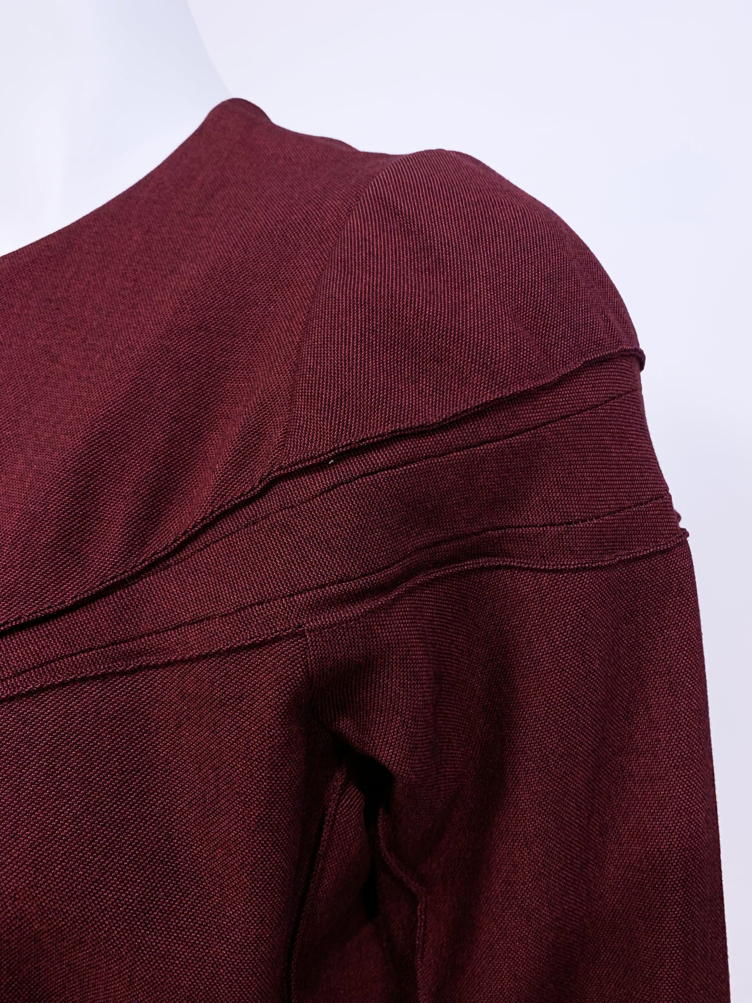 Junya Watanabe spring 1996 brown panelled rayon collarless jacket