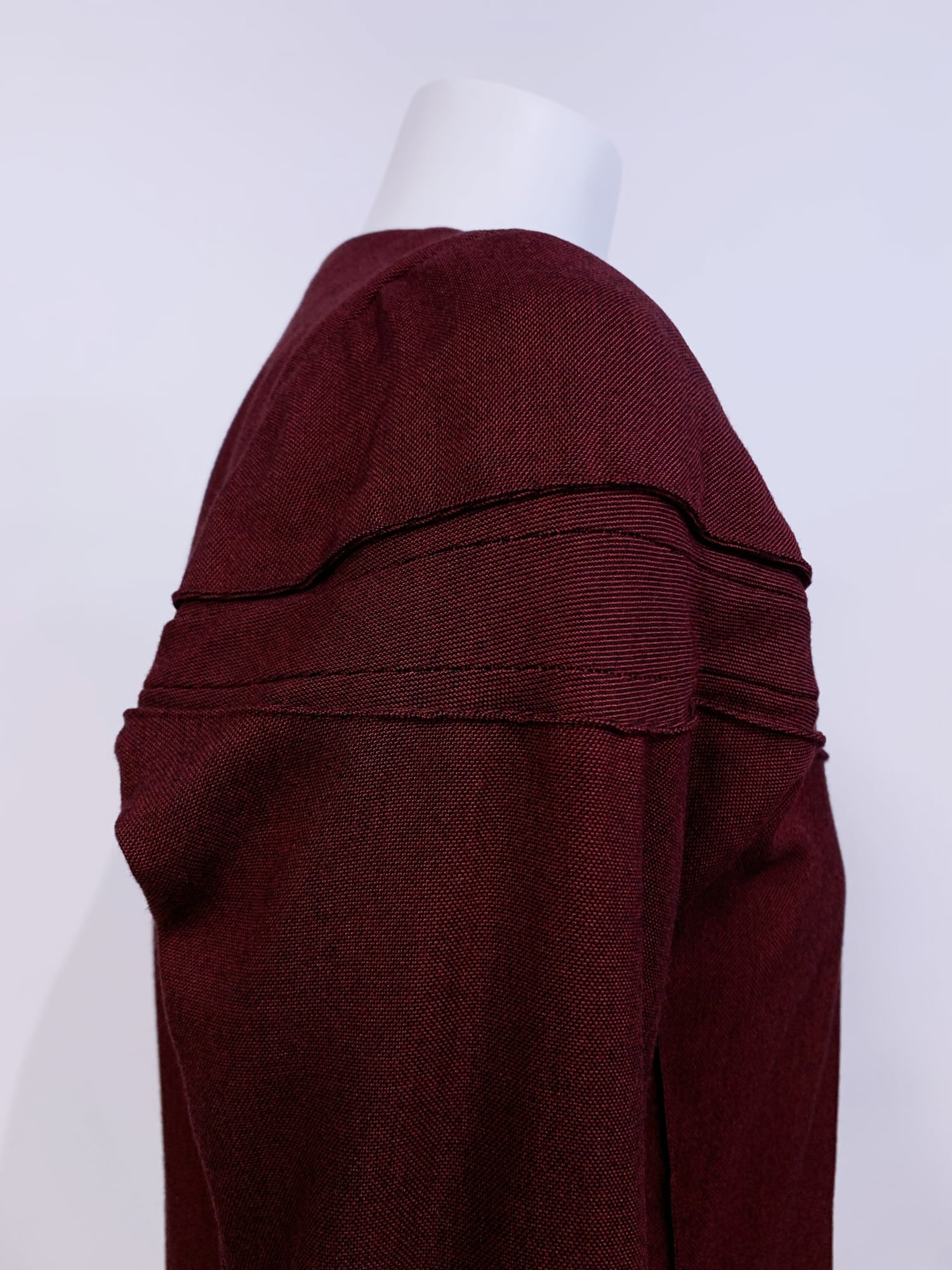 Junya Watanabe spring 1996 brown panelled rayon collarless jacket