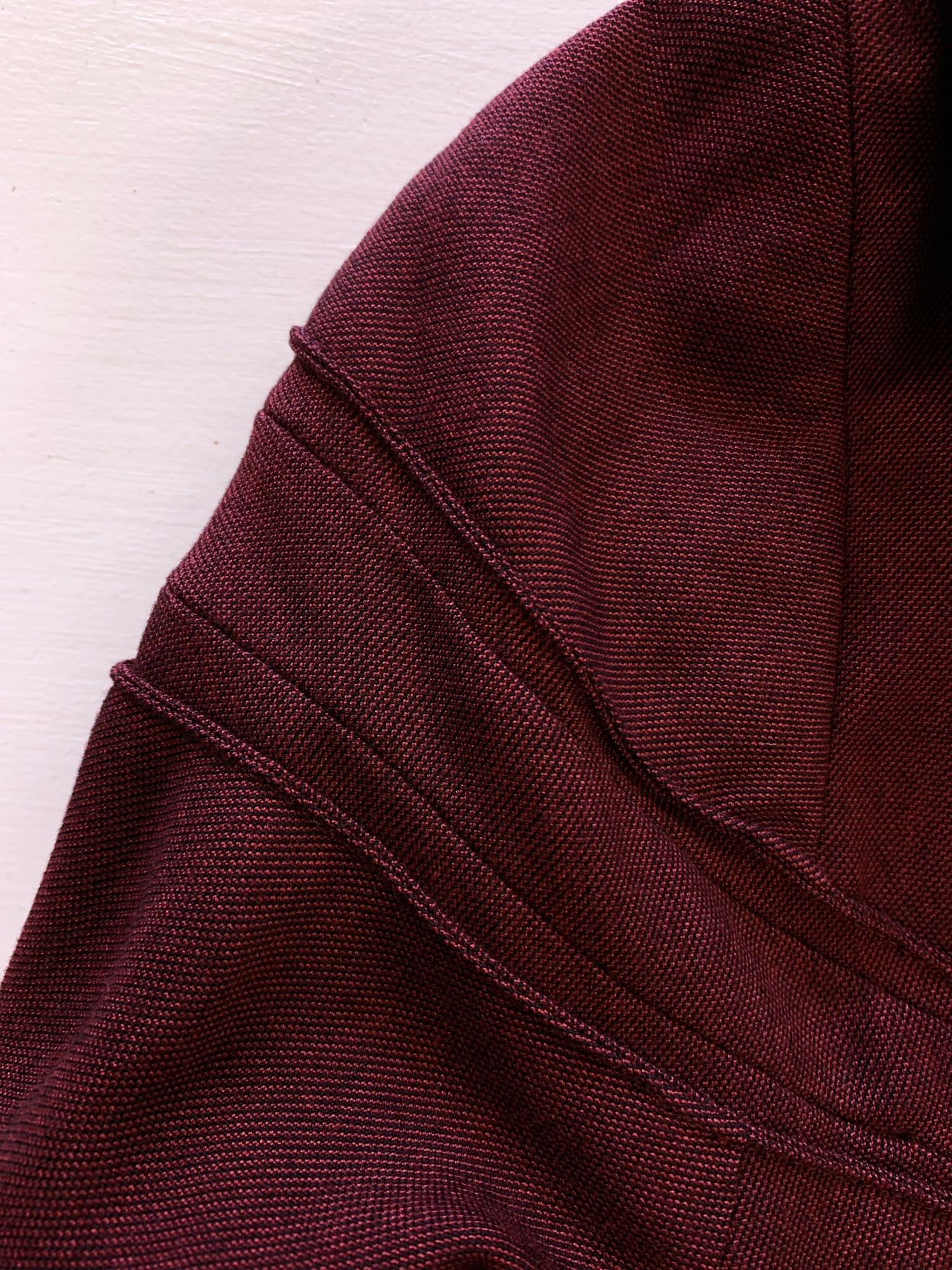 Junya Watanabe spring 1996 brown panelled rayon collarless jacket