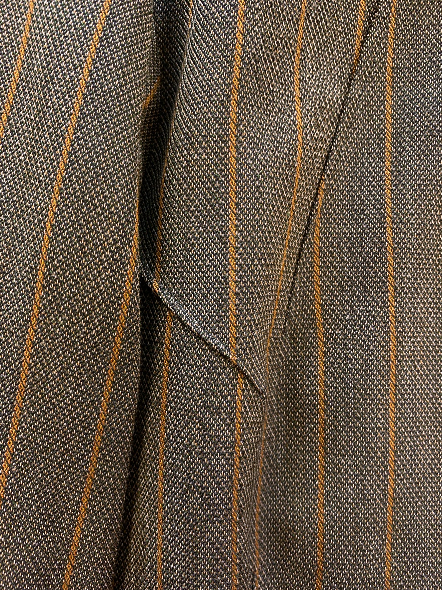 Junya Watanabe winter 1995 khaki wool stripe three dimensional collarless jacket