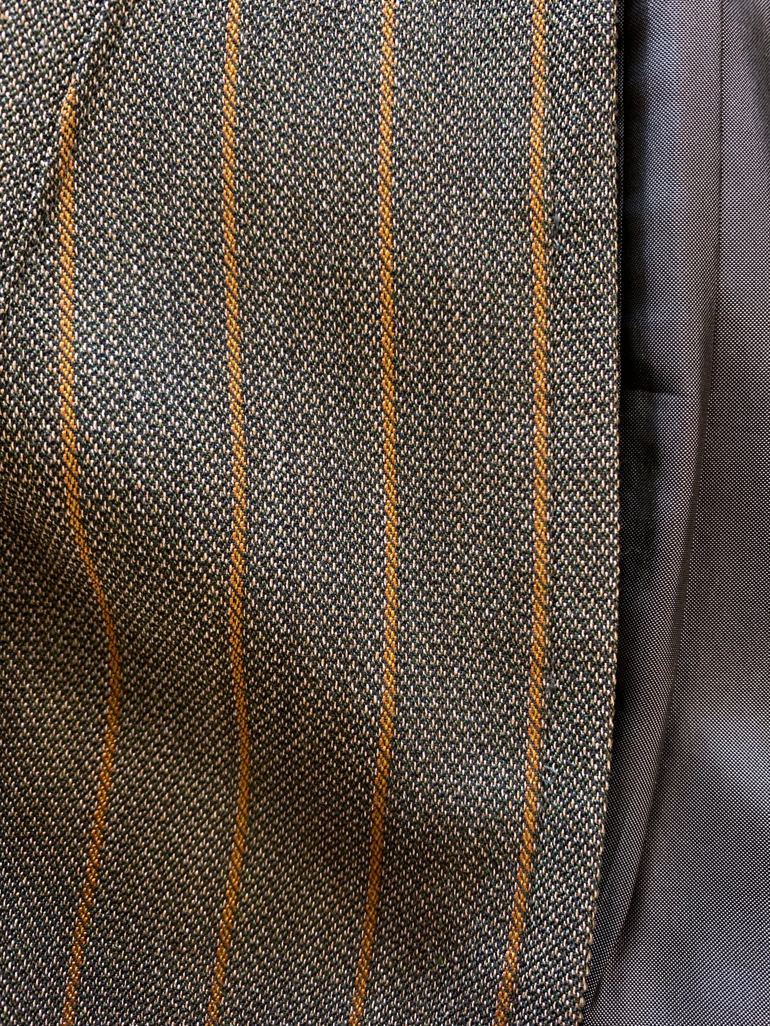 Junya Watanabe winter 1995 khaki wool stripe three dimensional collarless jacket