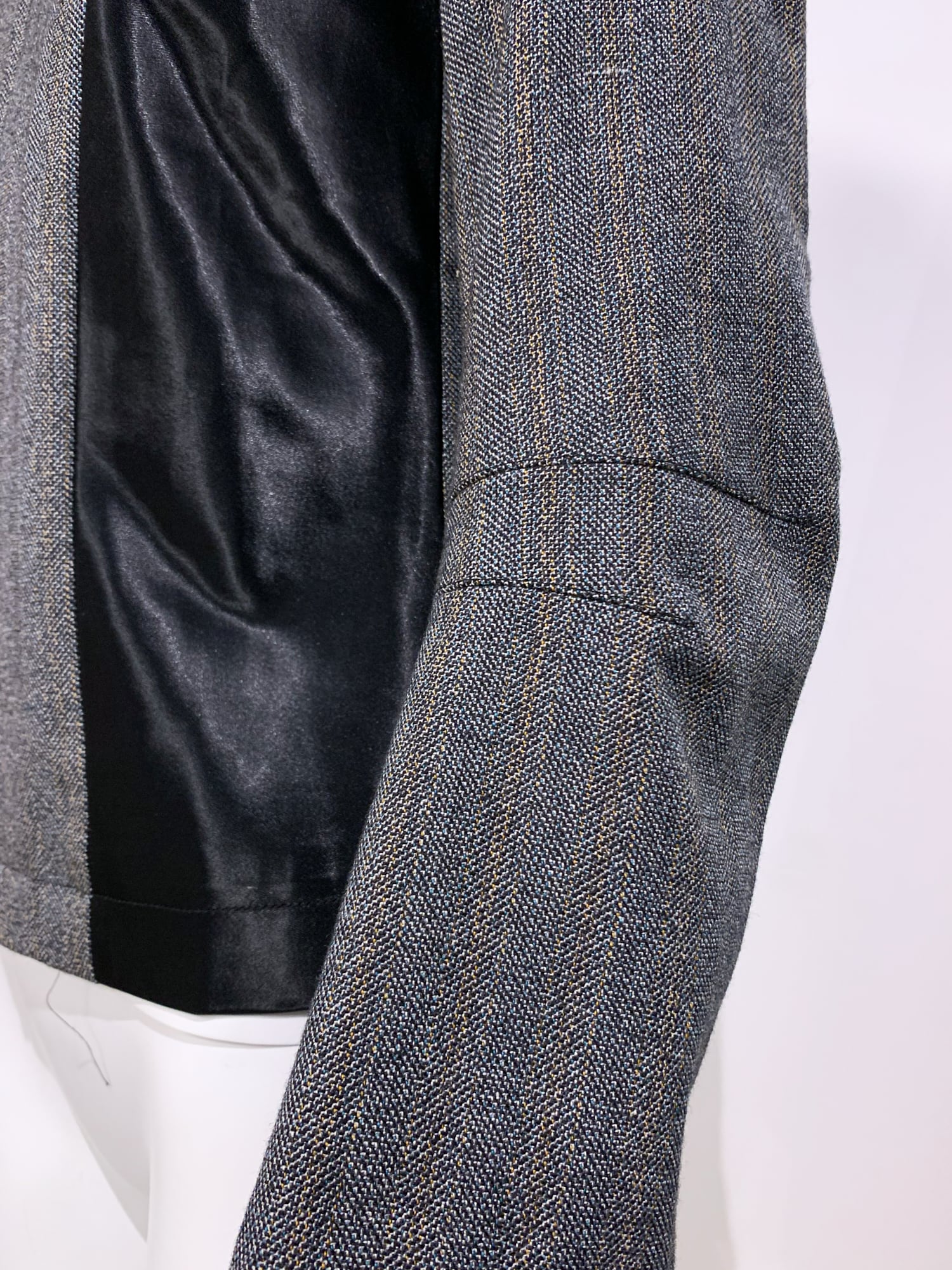 Junya Watanabe winter 1995 anatomical panelled wool and nylon zip jacket