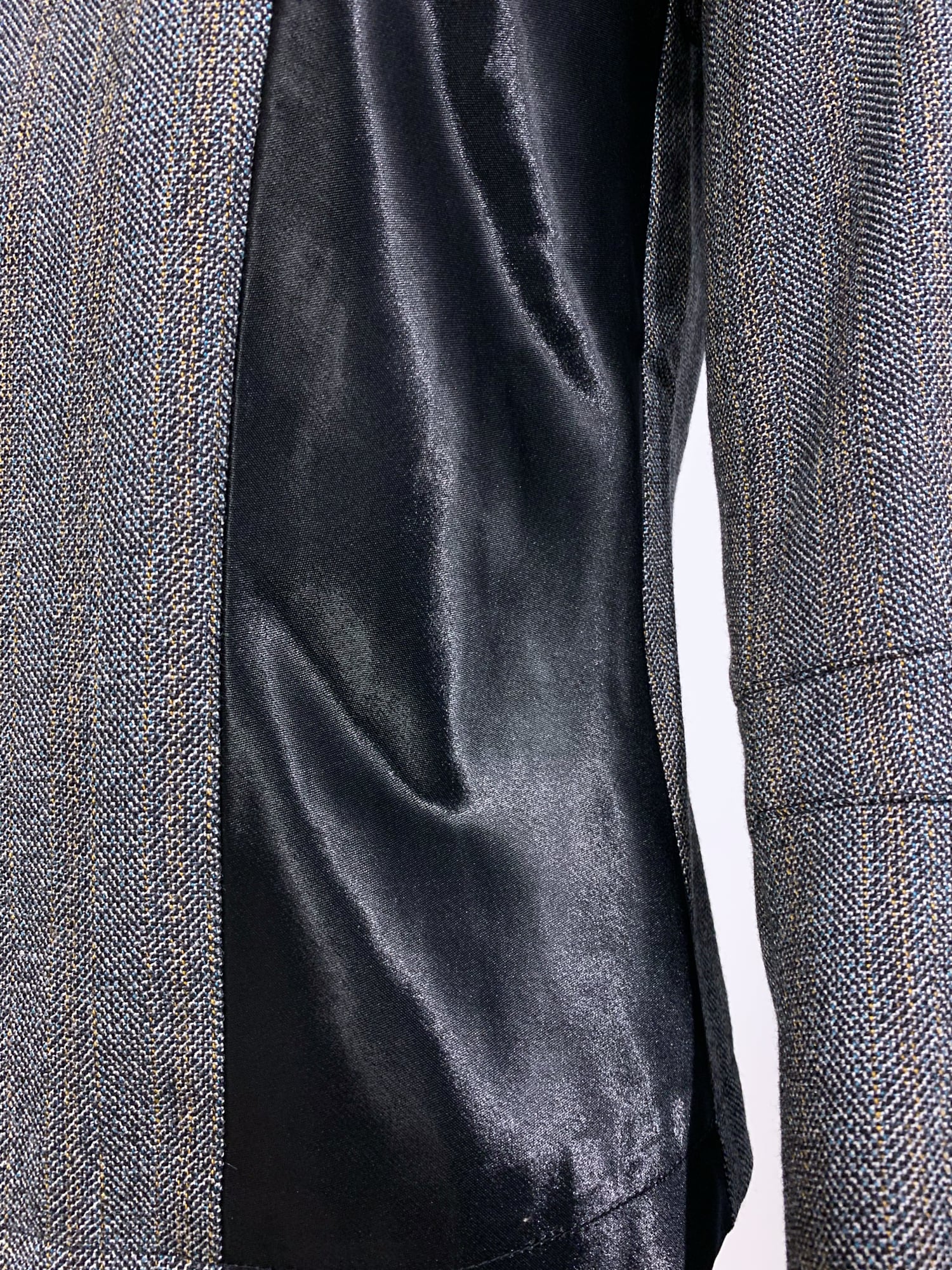Junya Watanabe winter 1995 anatomical panelled wool and nylon zip jacket