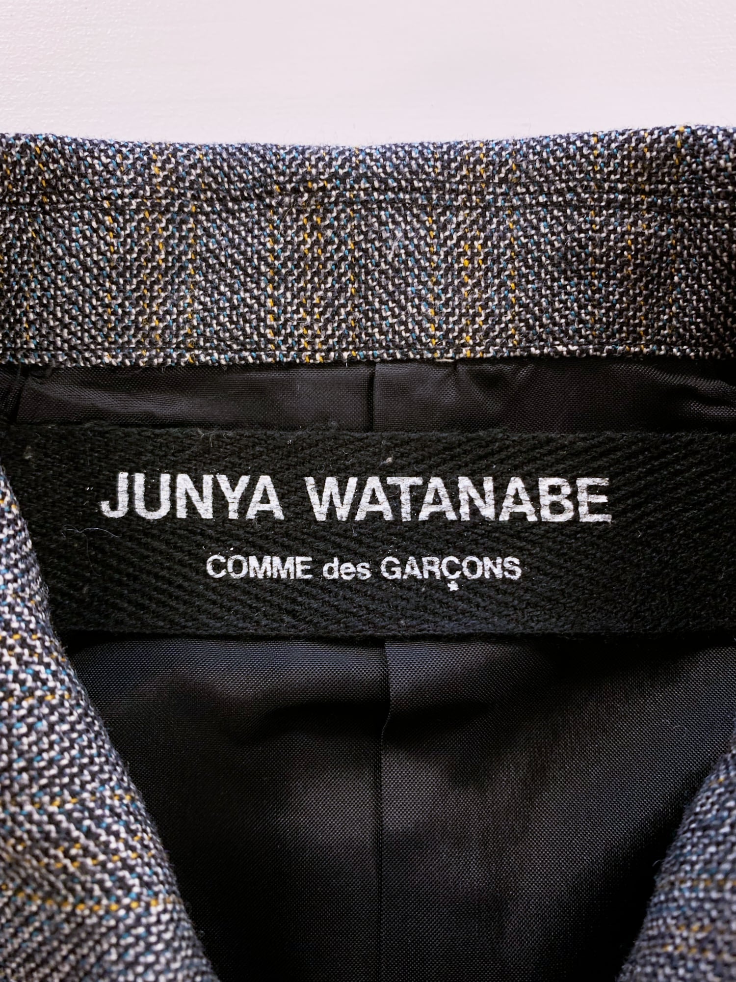 Junya Watanabe winter 1995 anatomical panelled wool and nylon zip jacket