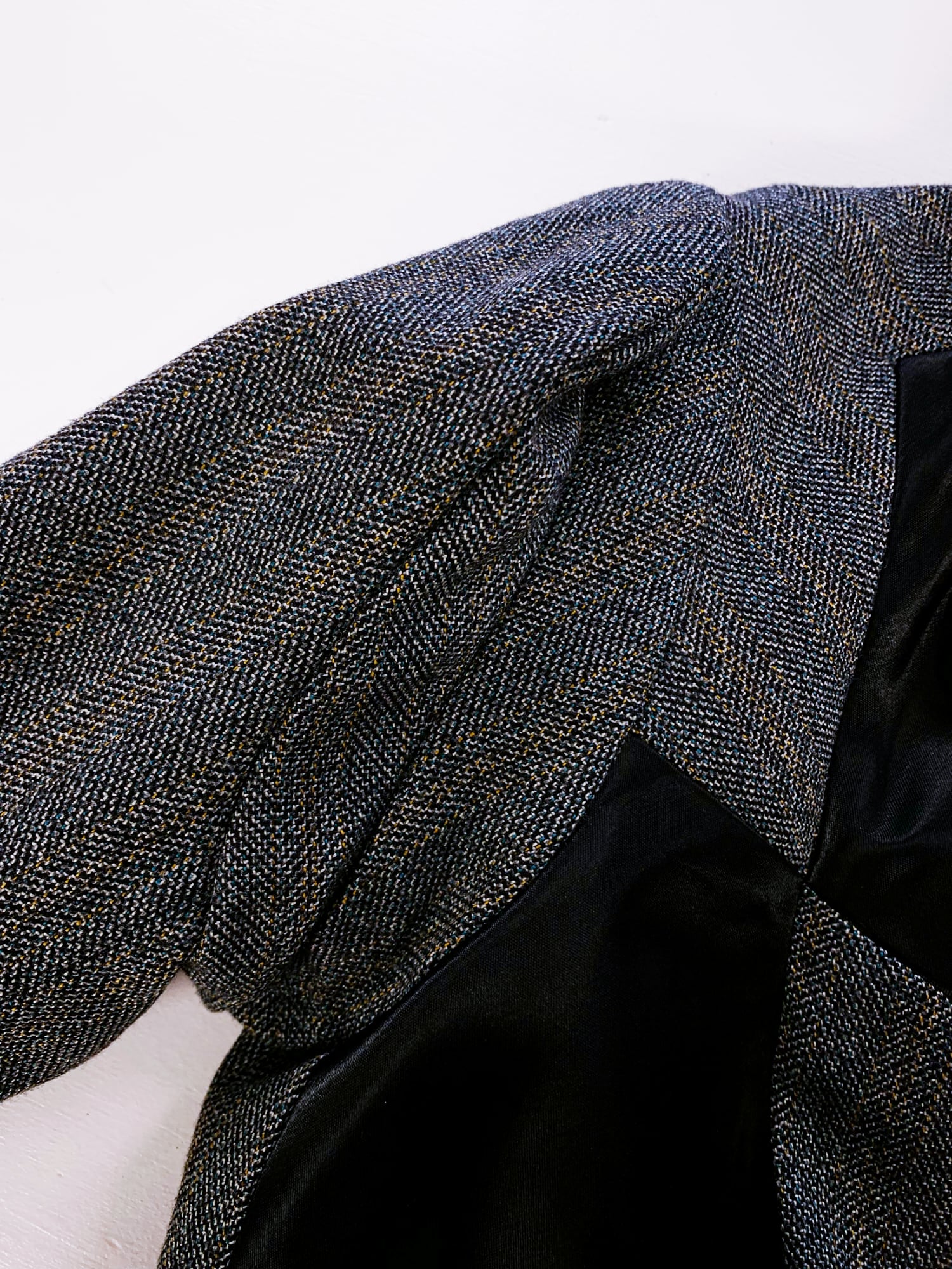 Junya Watanabe winter 1995 anatomical panelled wool and nylon zip jacket