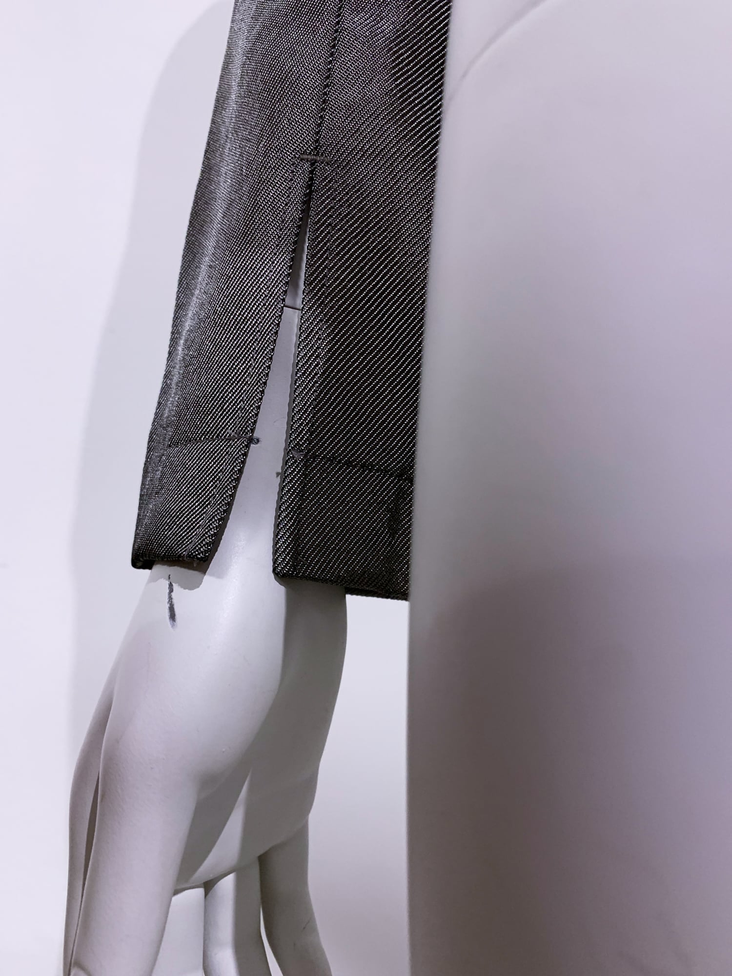 Junya Watanabe winter 1995 cropped silver panelled jacket with faux fur collar