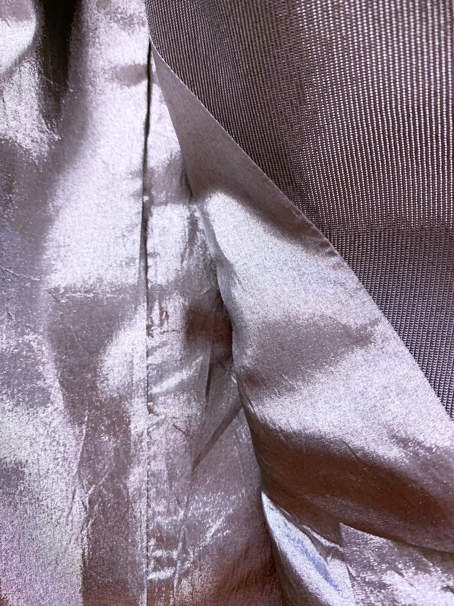 Junya Watanabe winter 1995 cropped silver panelled jacket with faux fur collar