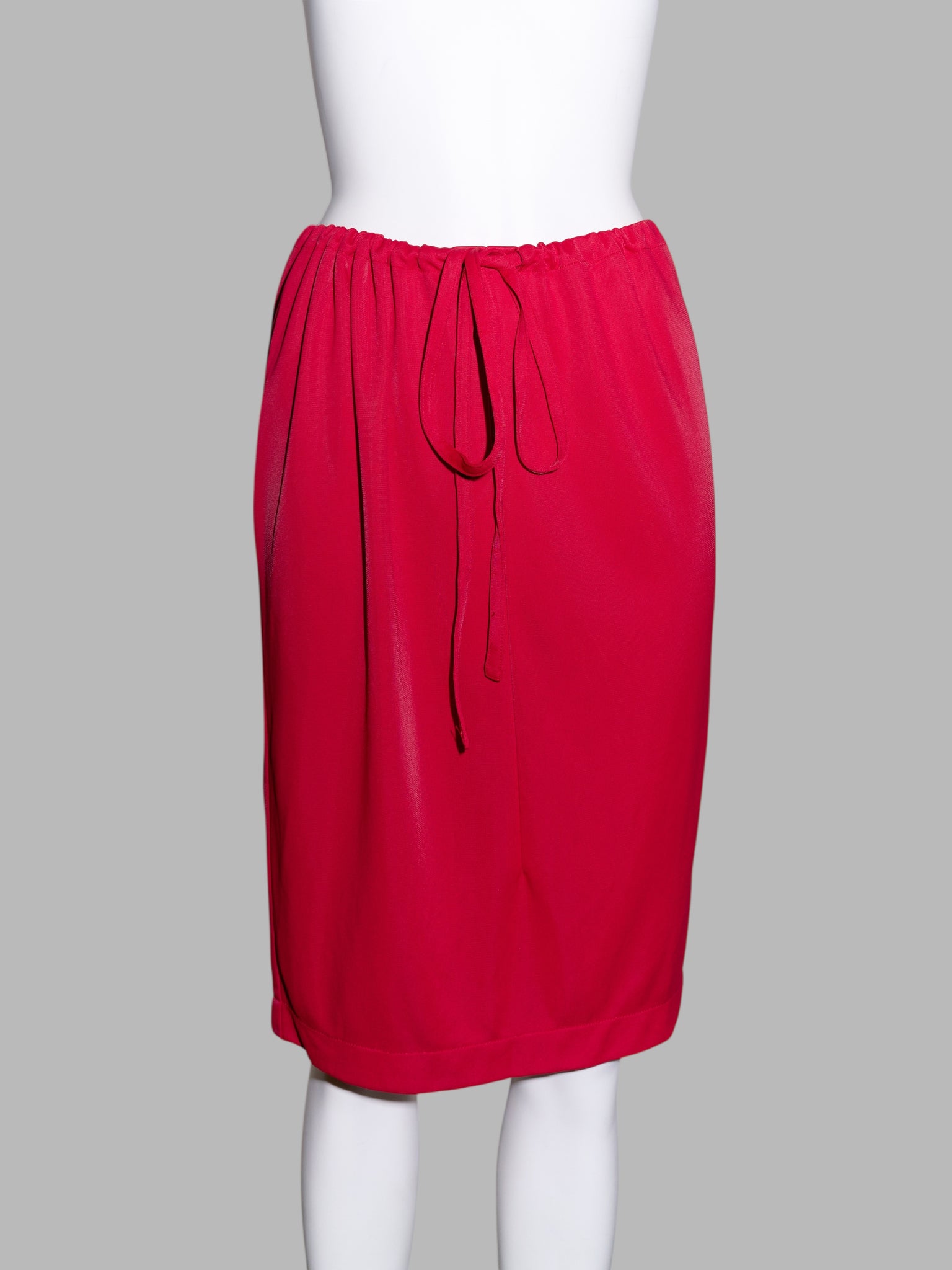 Junya Watanabe spring 1996 red nylon drawstring waist skirt or halter dress