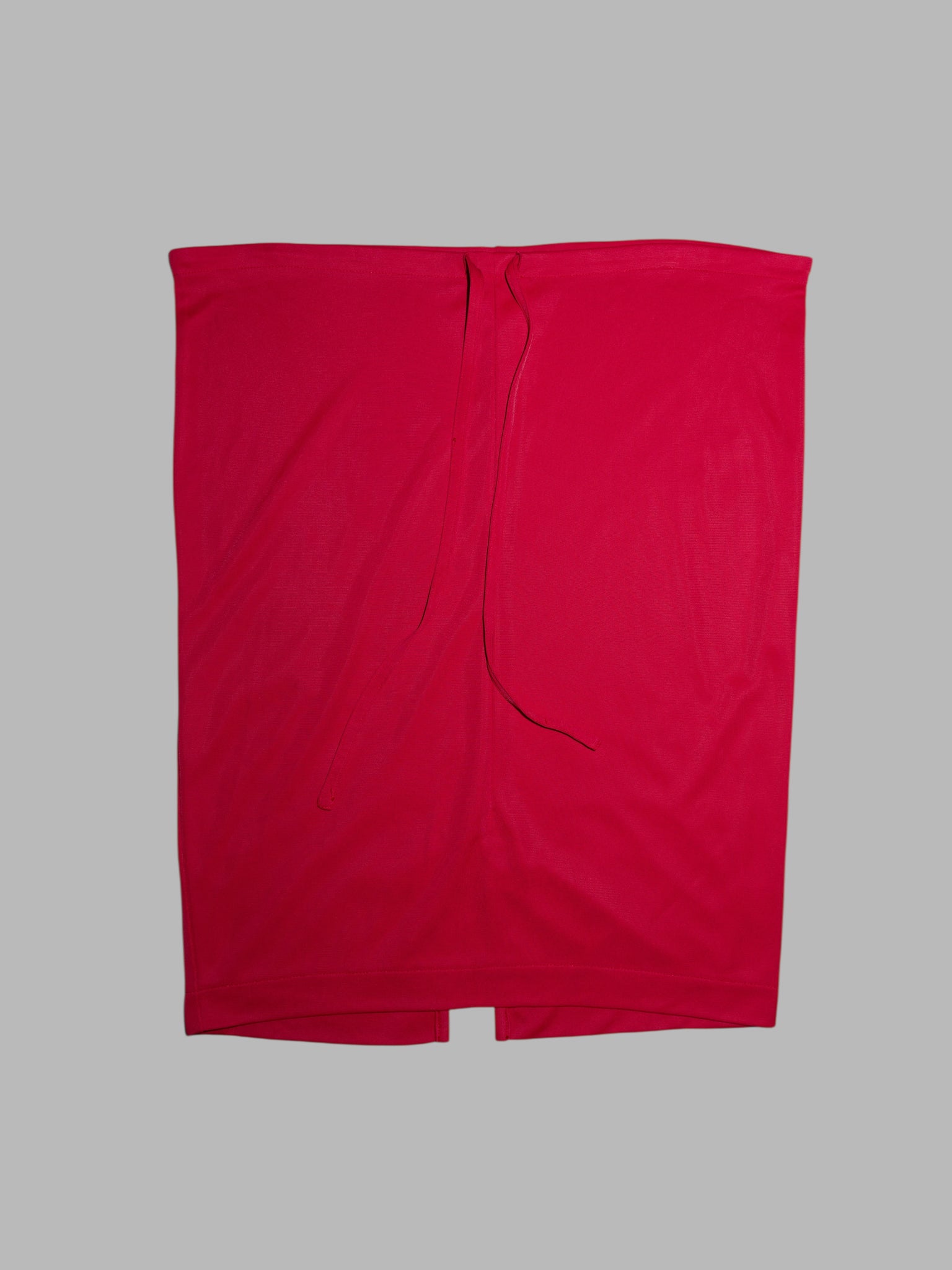 Junya Watanabe spring 1996 red nylon drawstring waist skirt or halter dress