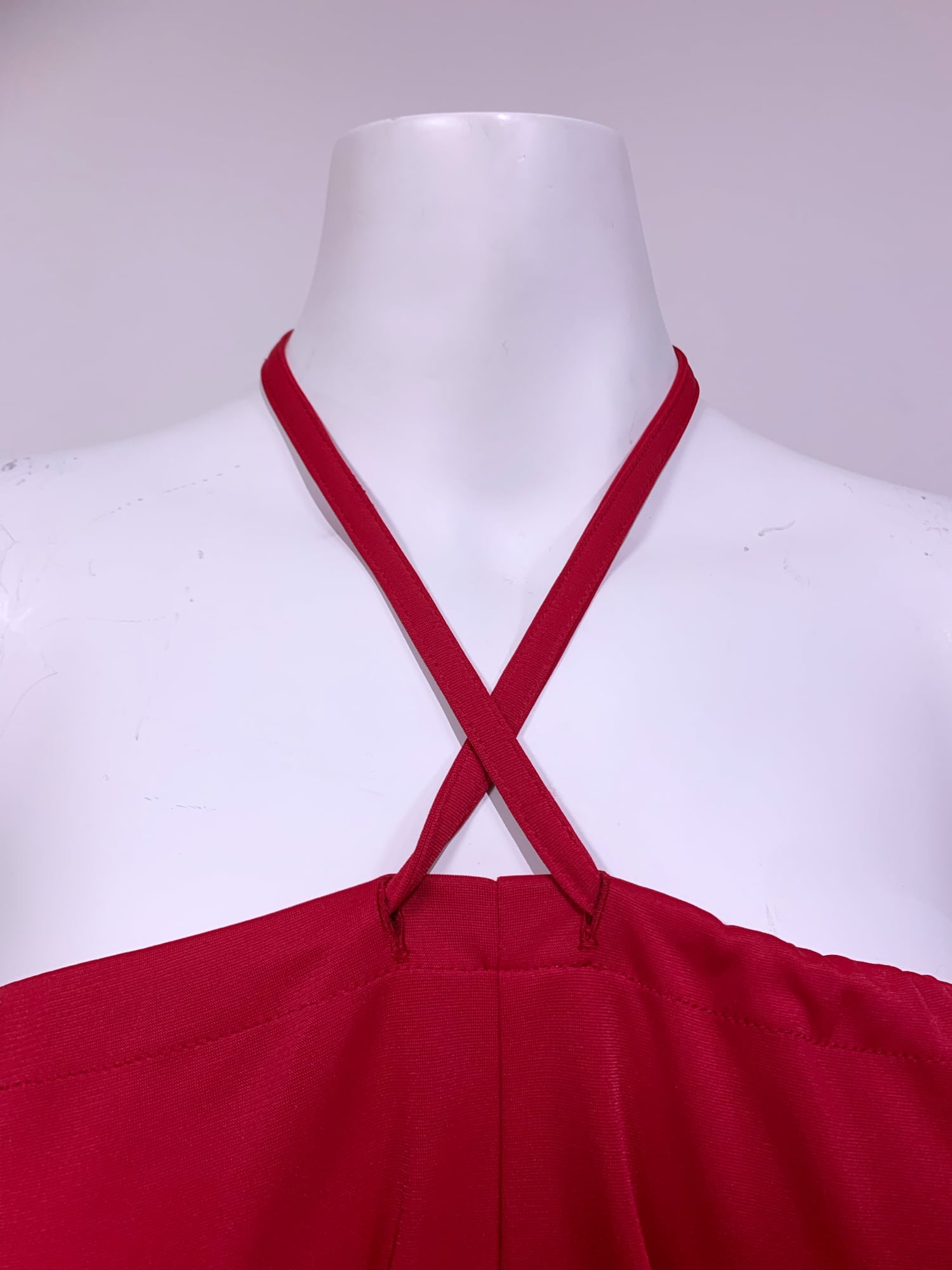 Junya Watanabe spring 1996 red nylon drawstring waist skirt or halter dress