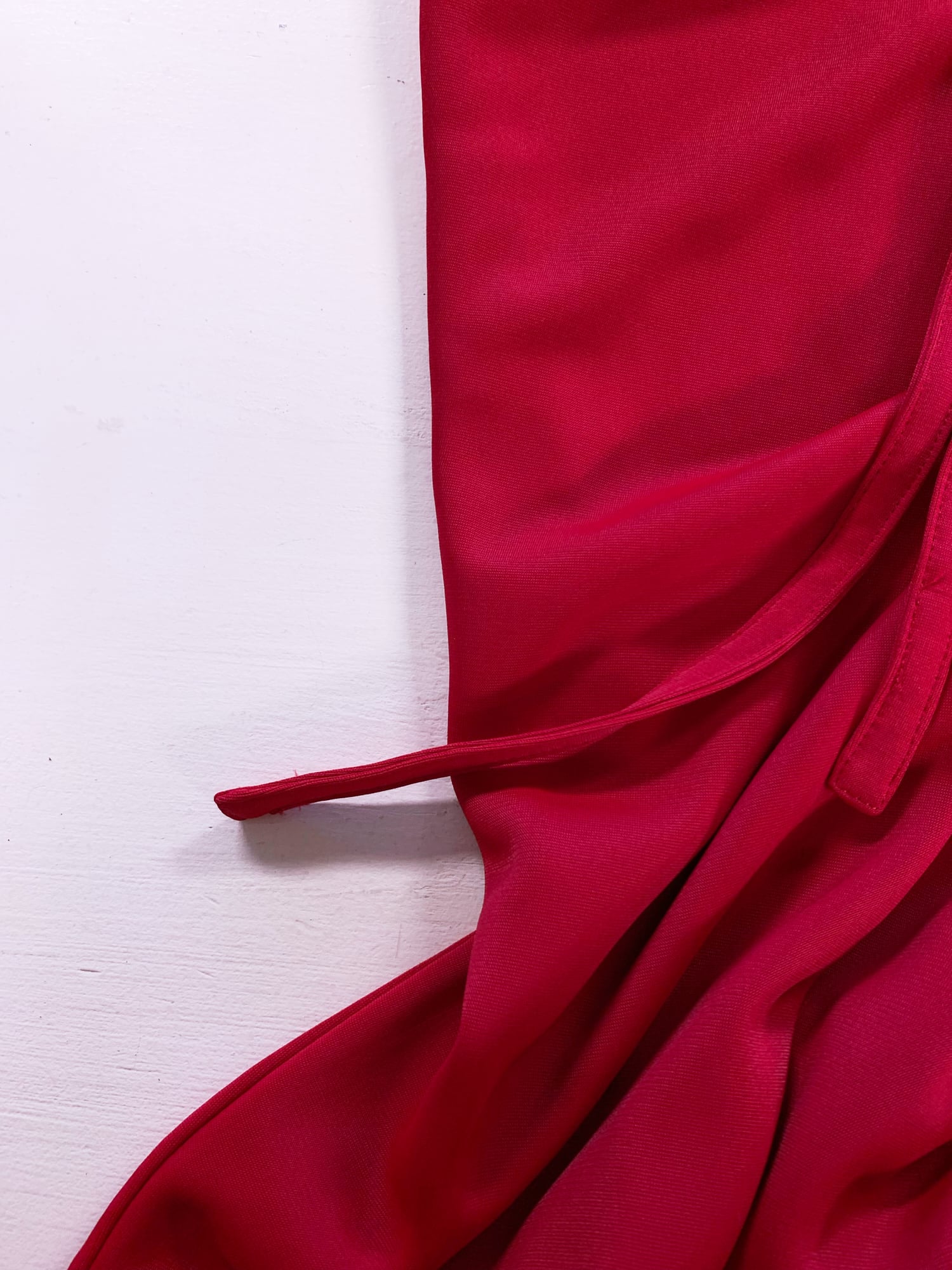 Junya Watanabe spring 1996 red nylon drawstring waist skirt or halter dress