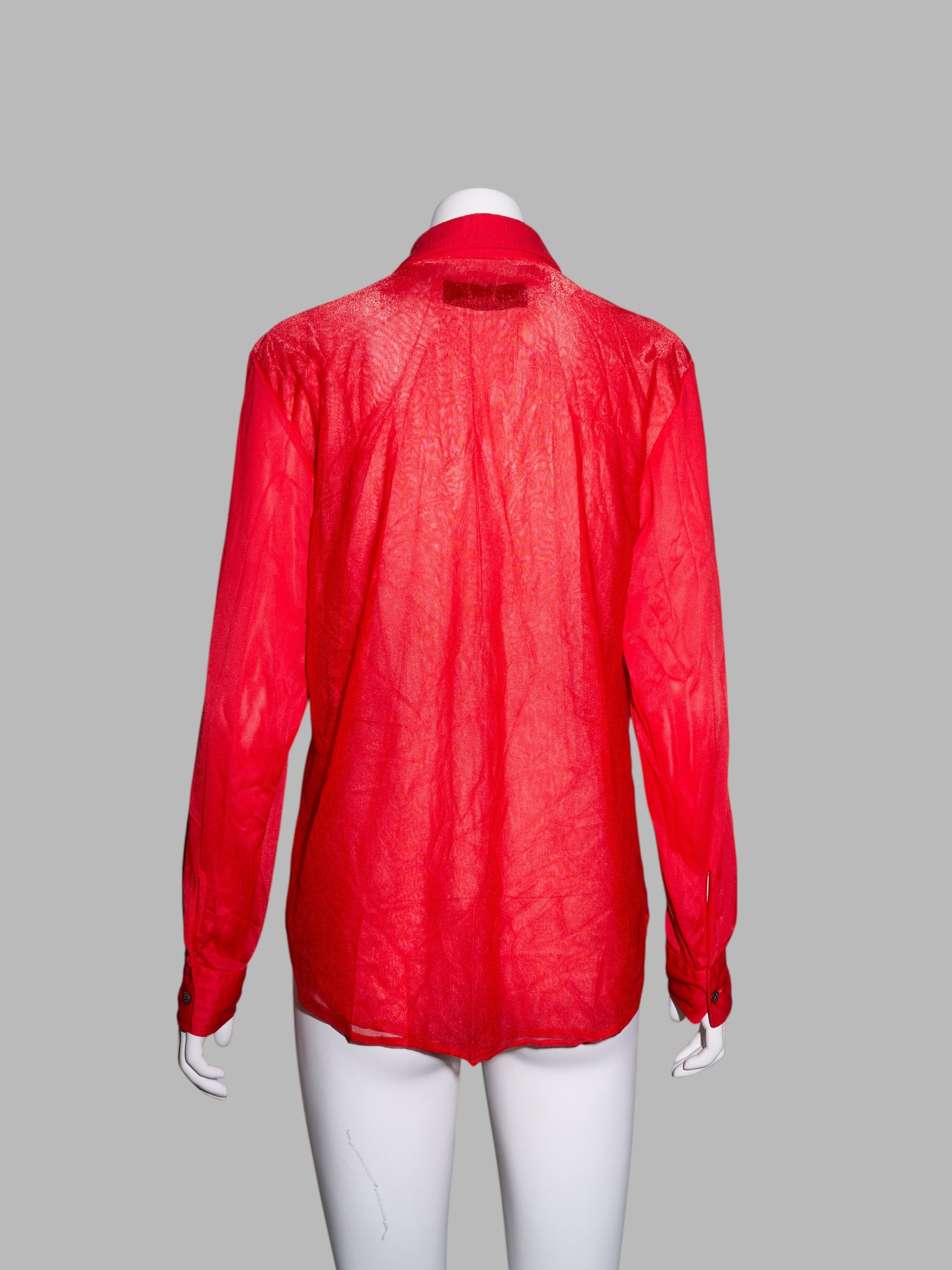 Tricot Comme des Garcons spring 1996 sparkly red layered multi fabric shirt