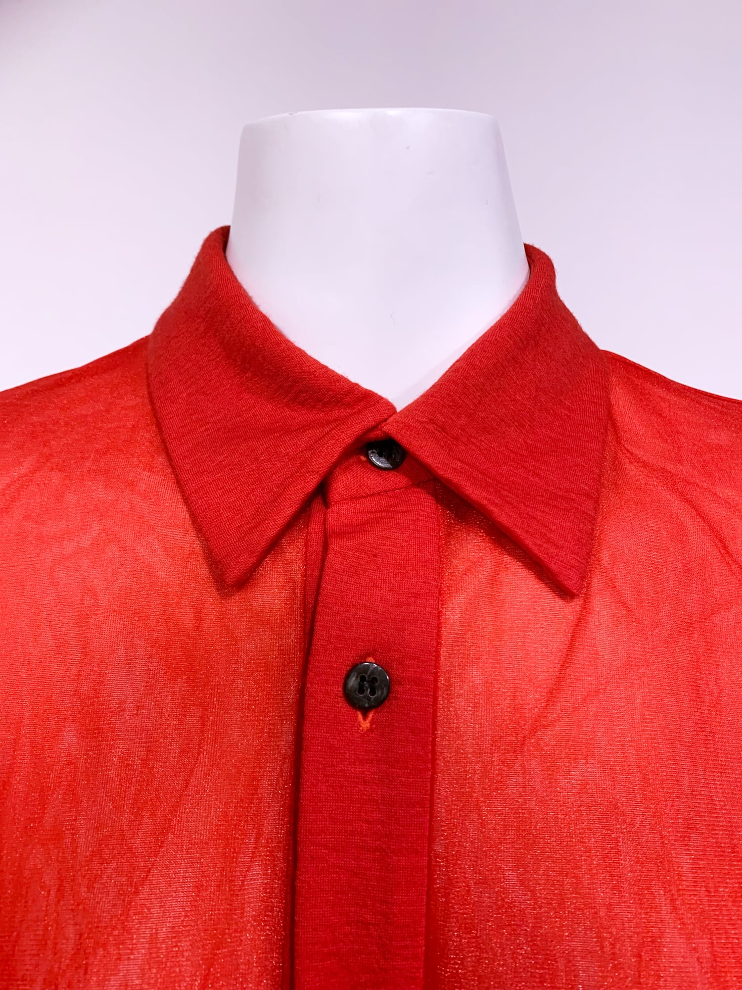 Tricot Comme des Garcons spring 1996 sparkly red layered multi fabric shirt