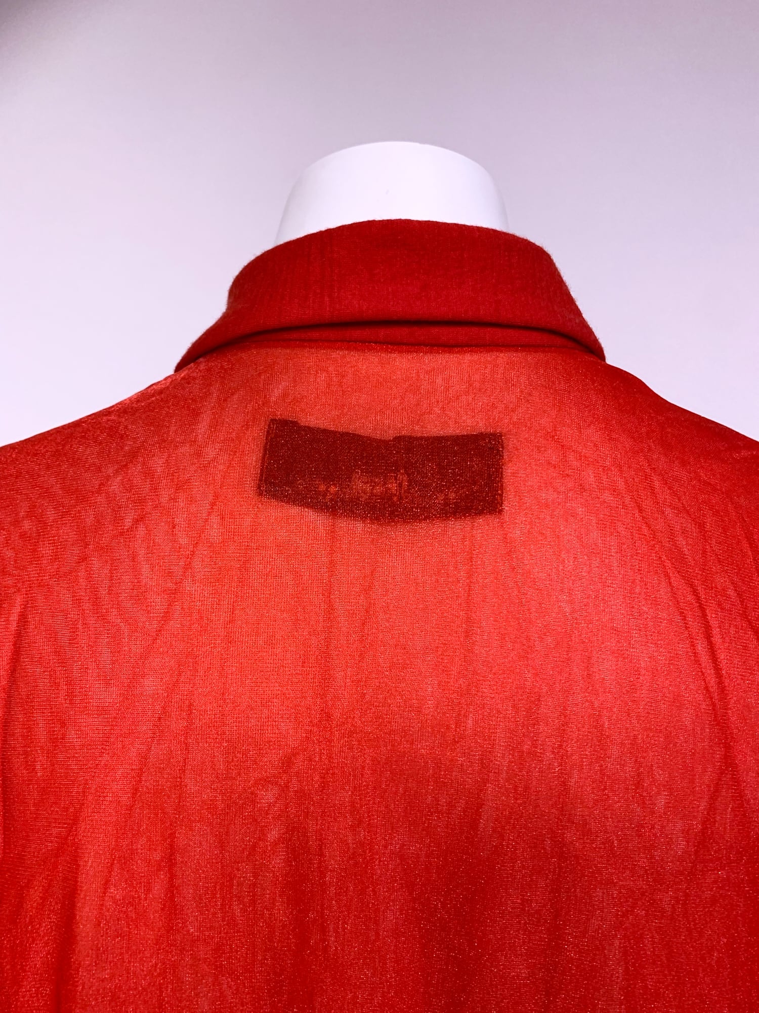 Tricot Comme des Garcons spring 1996 sparkly red layered multi fabric shirt