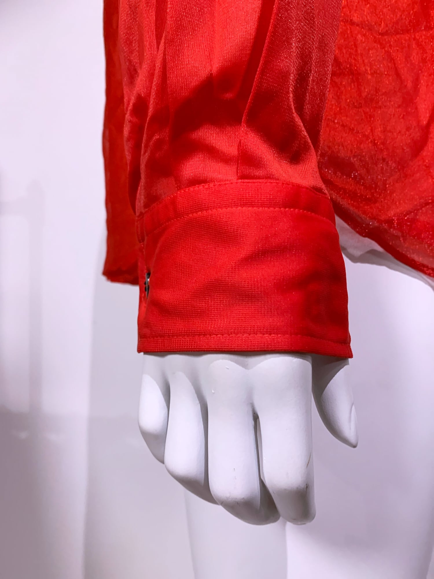 Tricot Comme des Garcons spring 1996 sparkly red layered multi fabric shirt