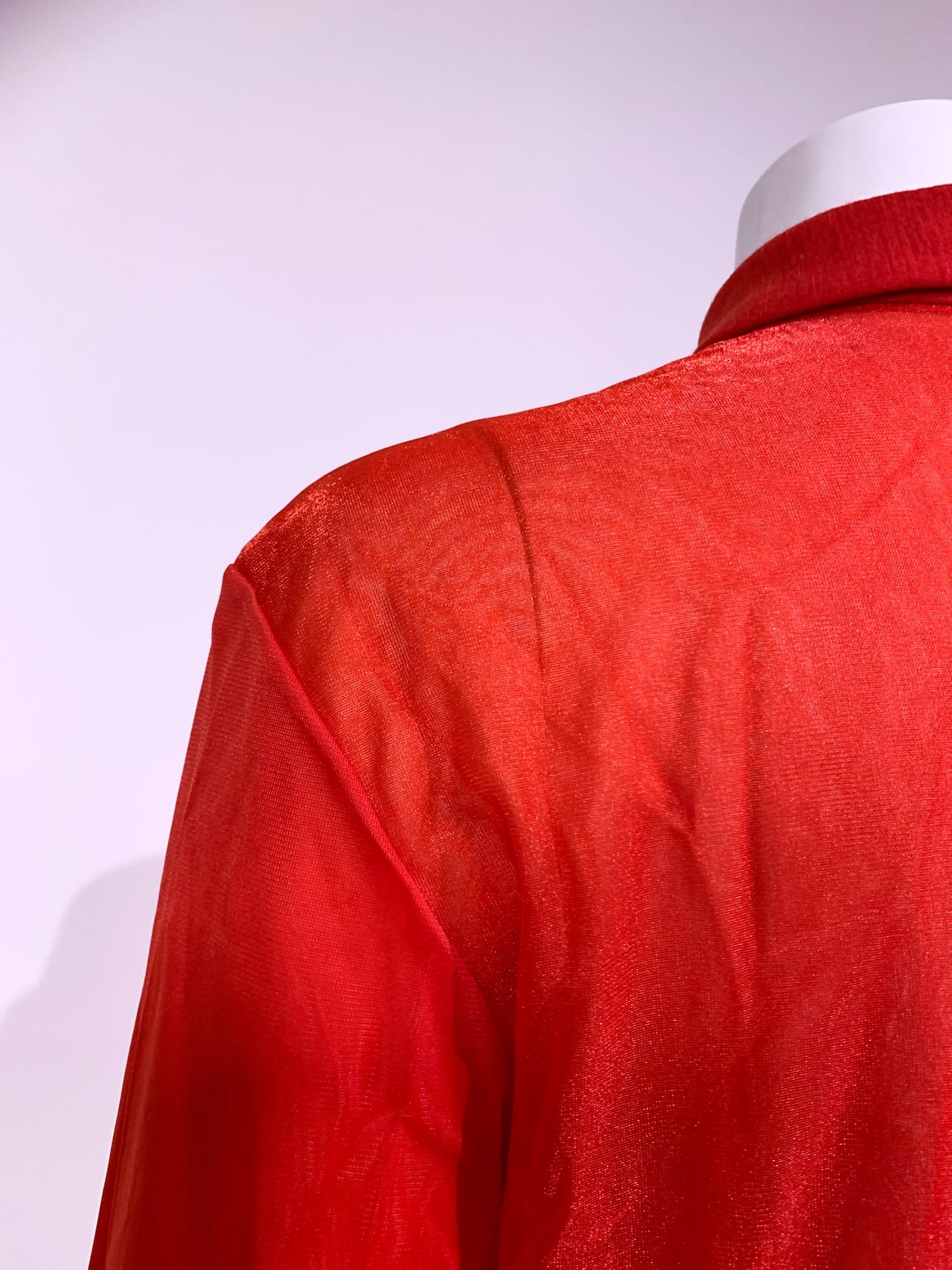 Tricot Comme des Garcons spring 1996 sparkly red layered multi fabric shirt