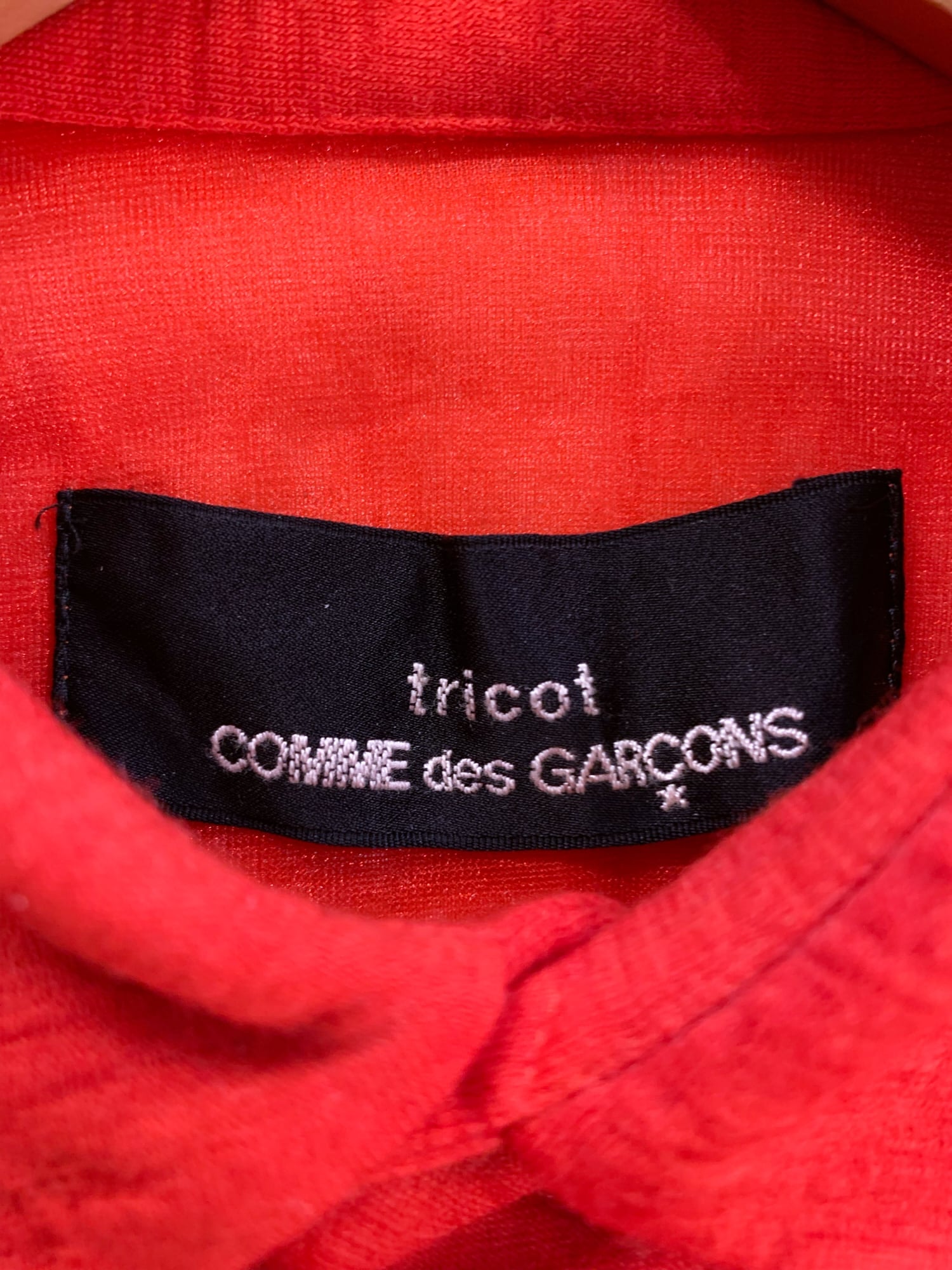 Tricot Comme des Garcons spring 1996 sparkly red layered multi fabric shirt