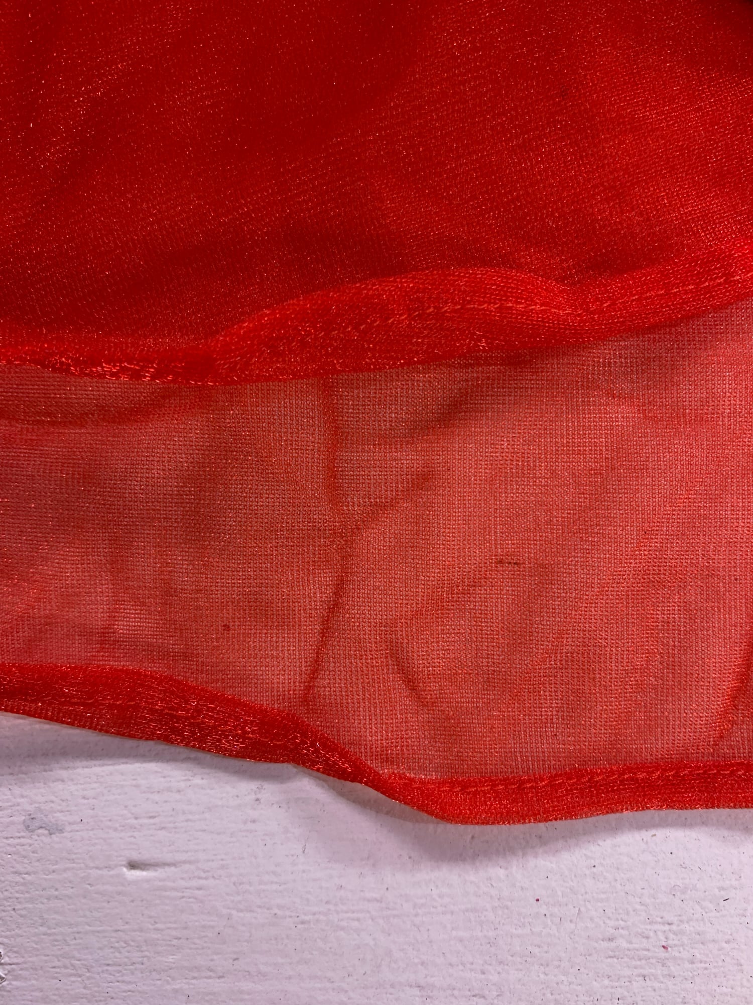Tricot Comme des Garcons spring 1996 sparkly red layered multi fabric shirt