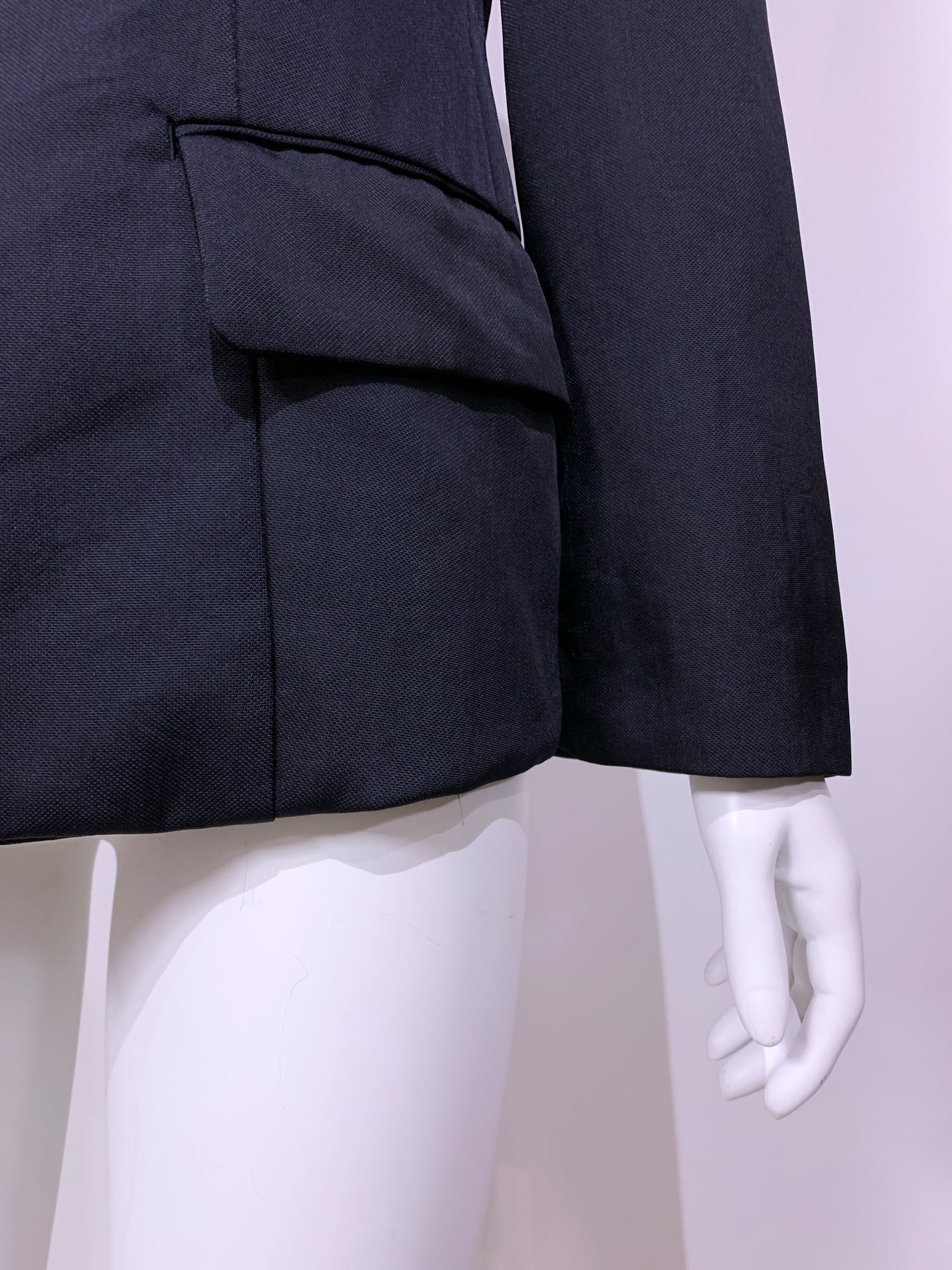 Tricot Comme des Garcons spring 1996 black nylon three button blazer