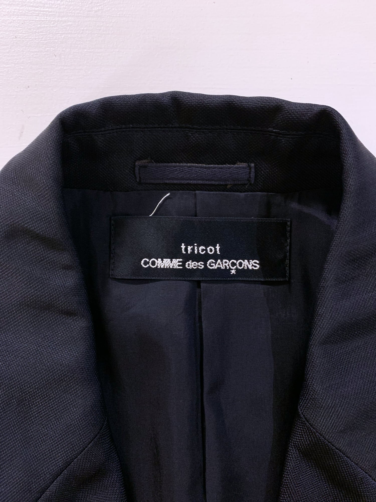 Tricot Comme des Garcons spring 1996 black nylon three button blazer