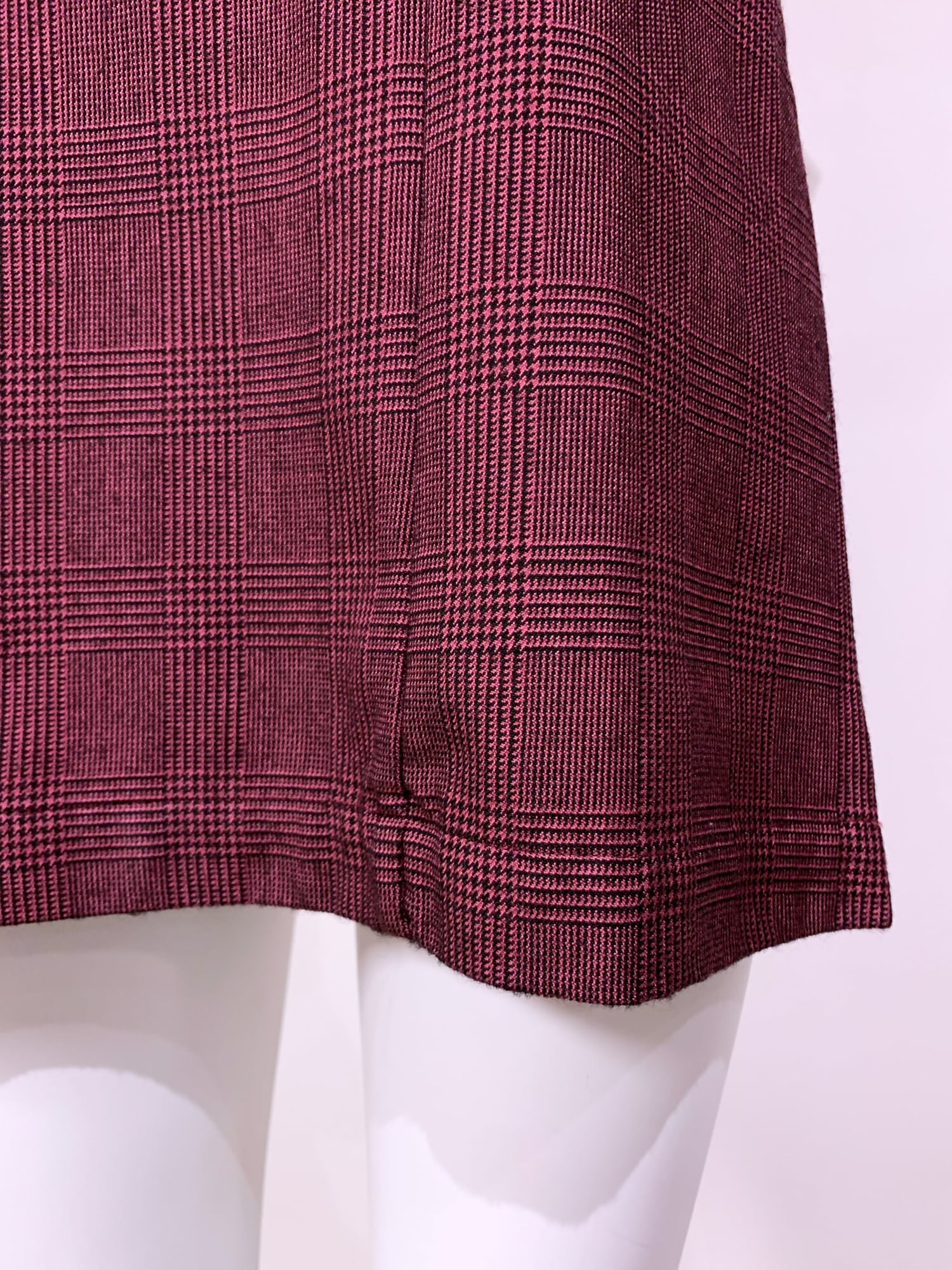 Junya Watanabe winter 1995 glen plaid micro mini dress tunic with sparkly back