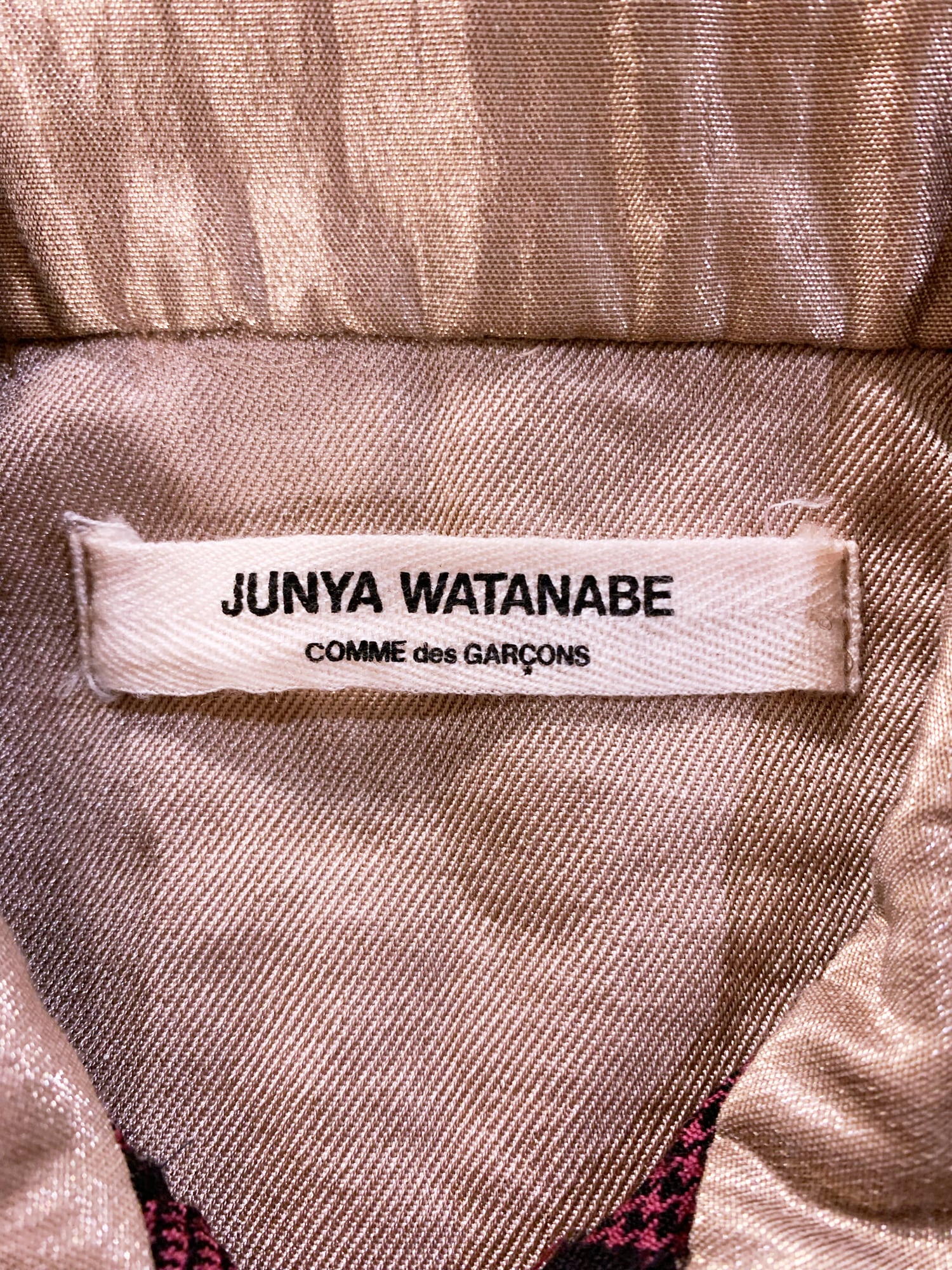 Junya Watanabe winter 1995 glen plaid micro mini dress tunic with sparkly back