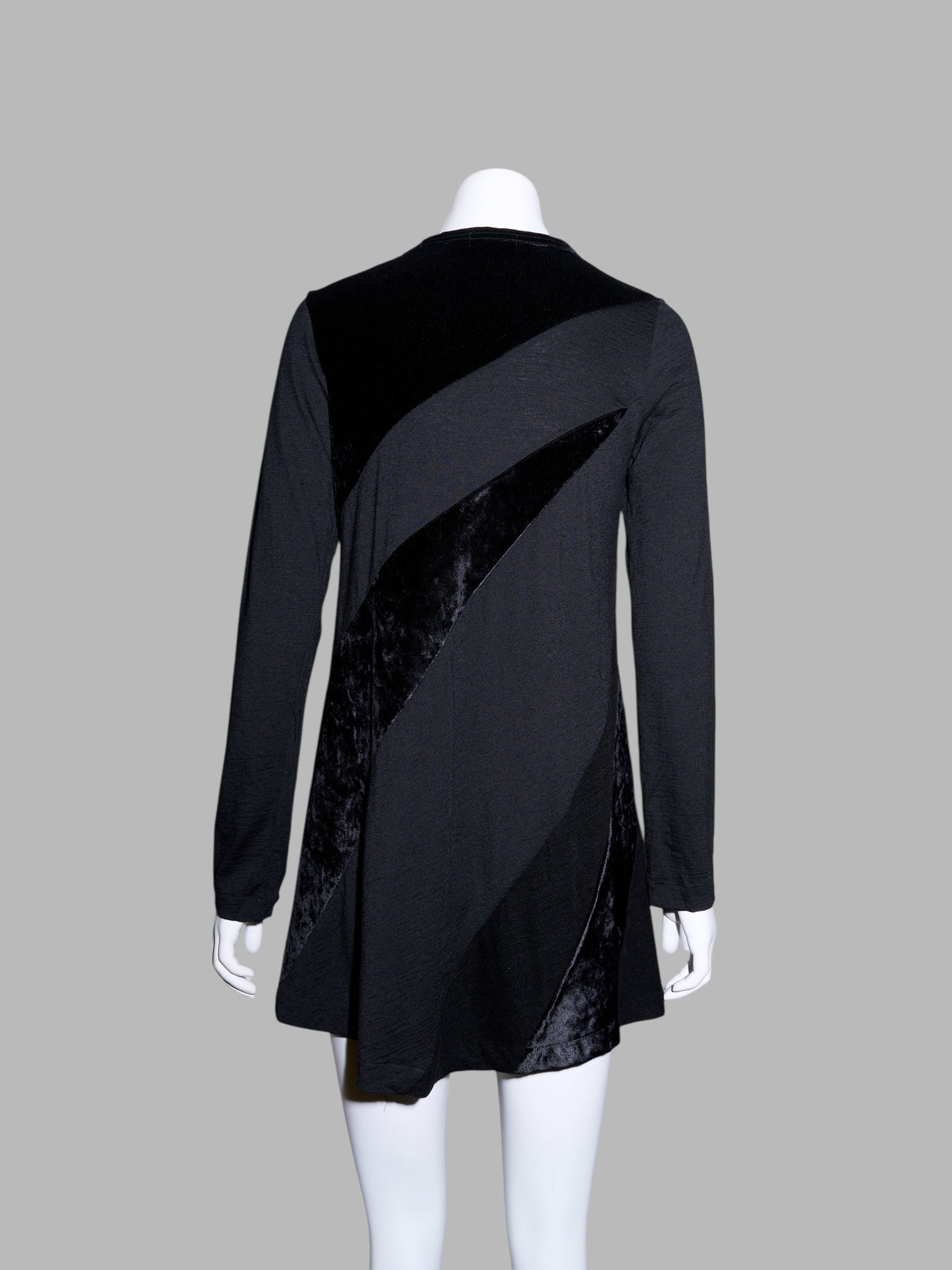 Tricot Comme des Garcons spring 1996 multi fabric knit A-line mini dress tunic
