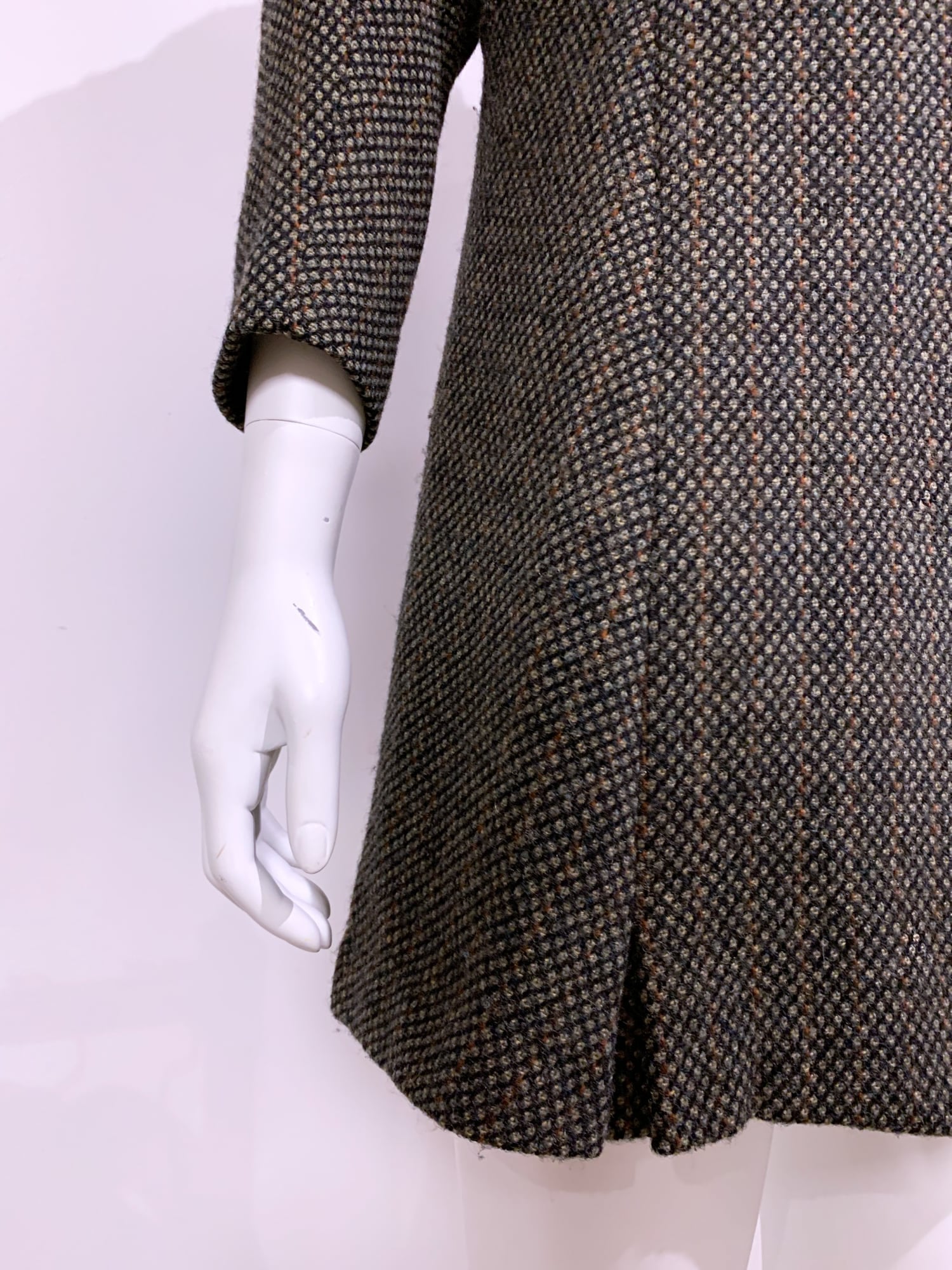 Junya Watanabe winter 1995 three dimensional tweed coat with faux fur collar