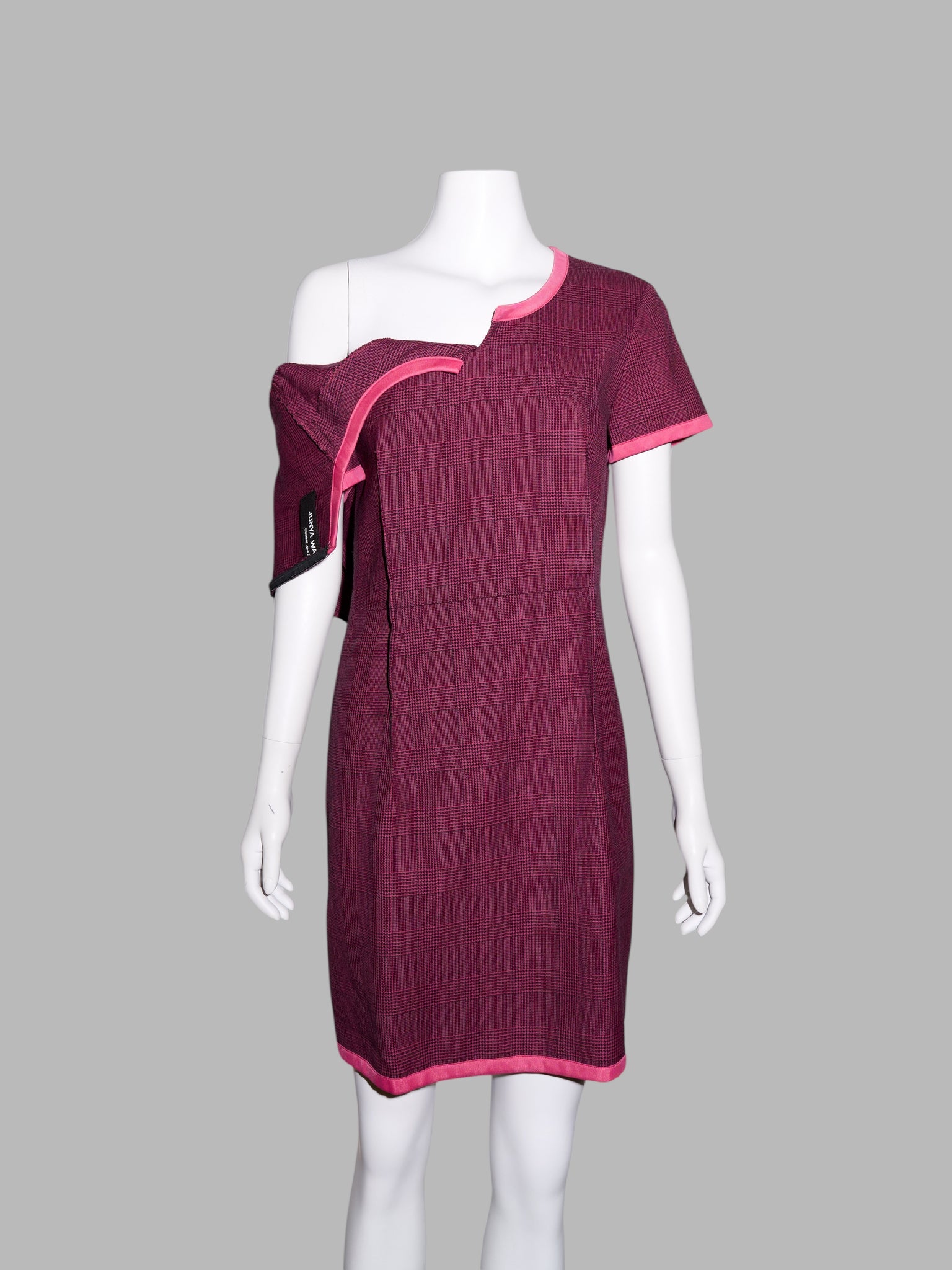 Junya Watanabe Comme des Garcons winter 1995 purple wool glen plaid mini dress