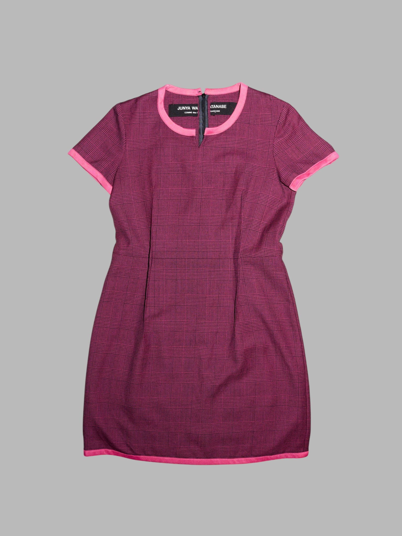 Junya Watanabe Comme des Garcons winter 1995 purple wool glen plaid mini dress