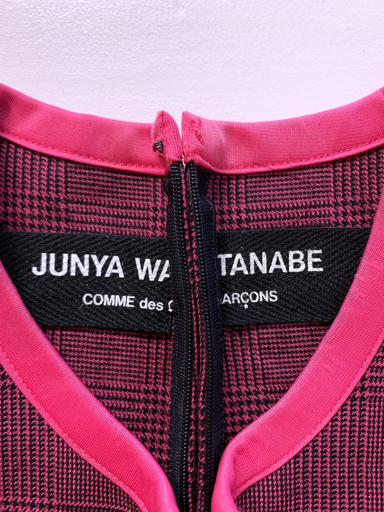 Junya Watanabe Comme des Garcons winter 1995 purple wool glen plaid mini dress