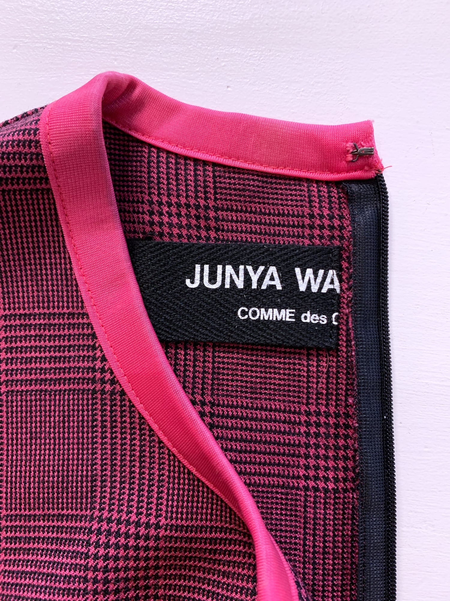 Junya Watanabe Comme des Garcons winter 1995 purple wool glen plaid mini dress