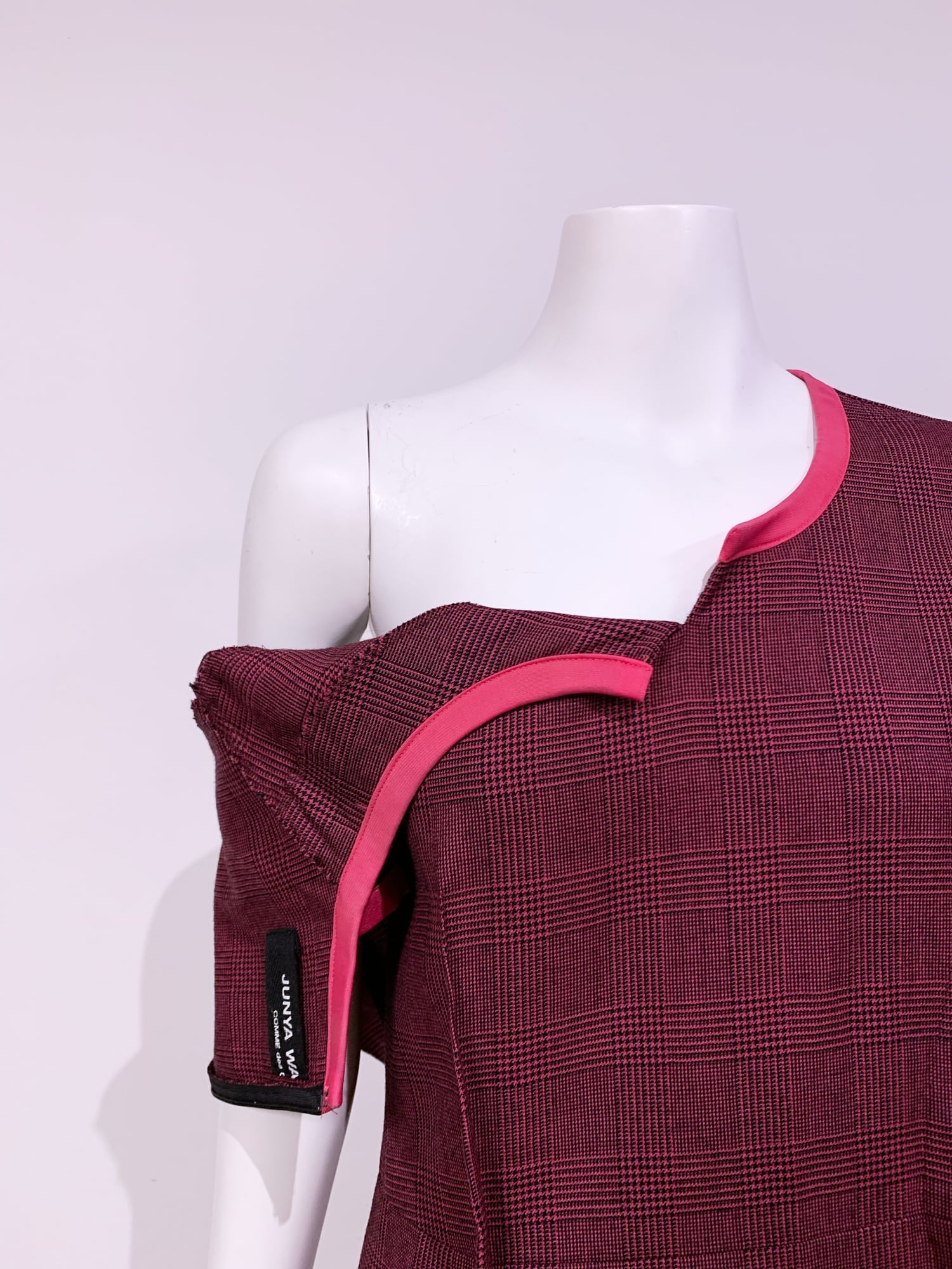 Junya Watanabe Comme des Garcons winter 1995 purple wool glen plaid mini dress