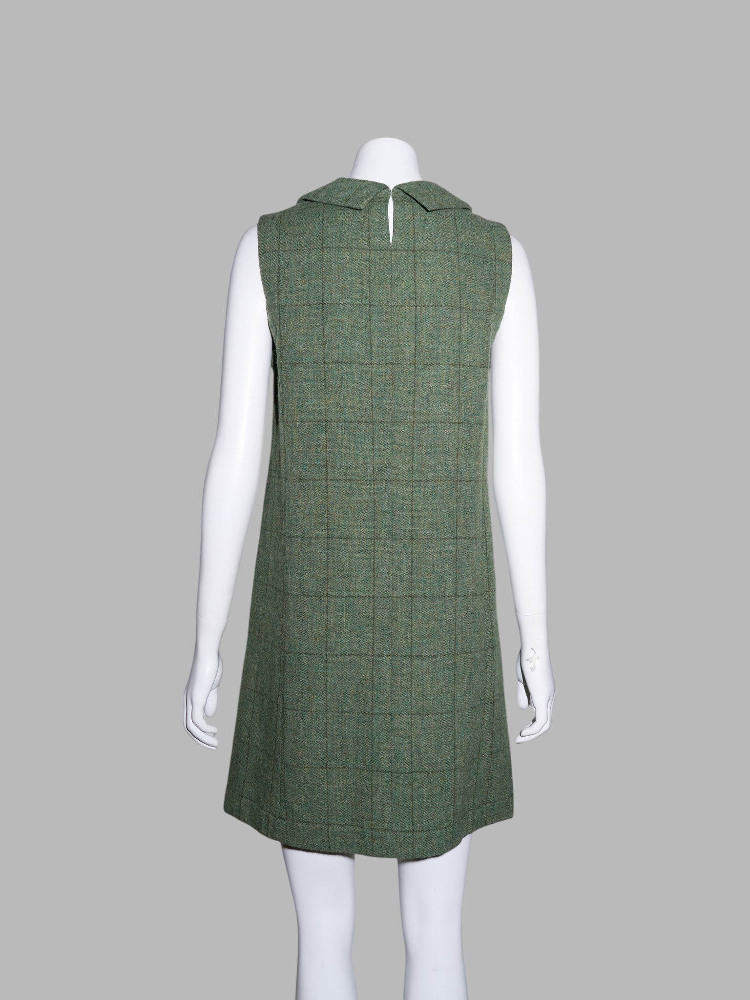 Tricot Comme des Garcons winter 1995 green wool mini dress with silver panel