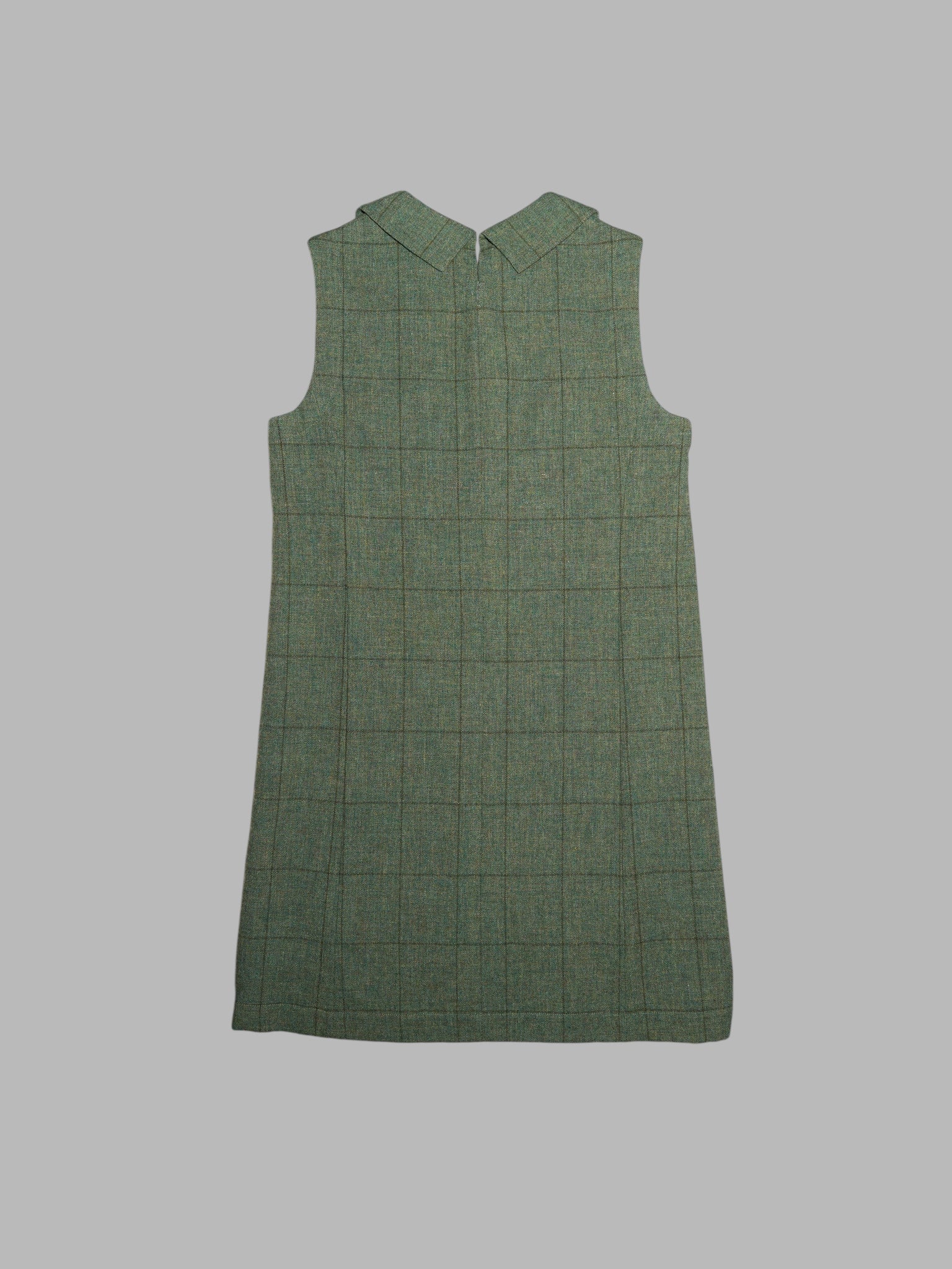 Tricot Comme des Garcons winter 1995 green wool mini dress with silver panel