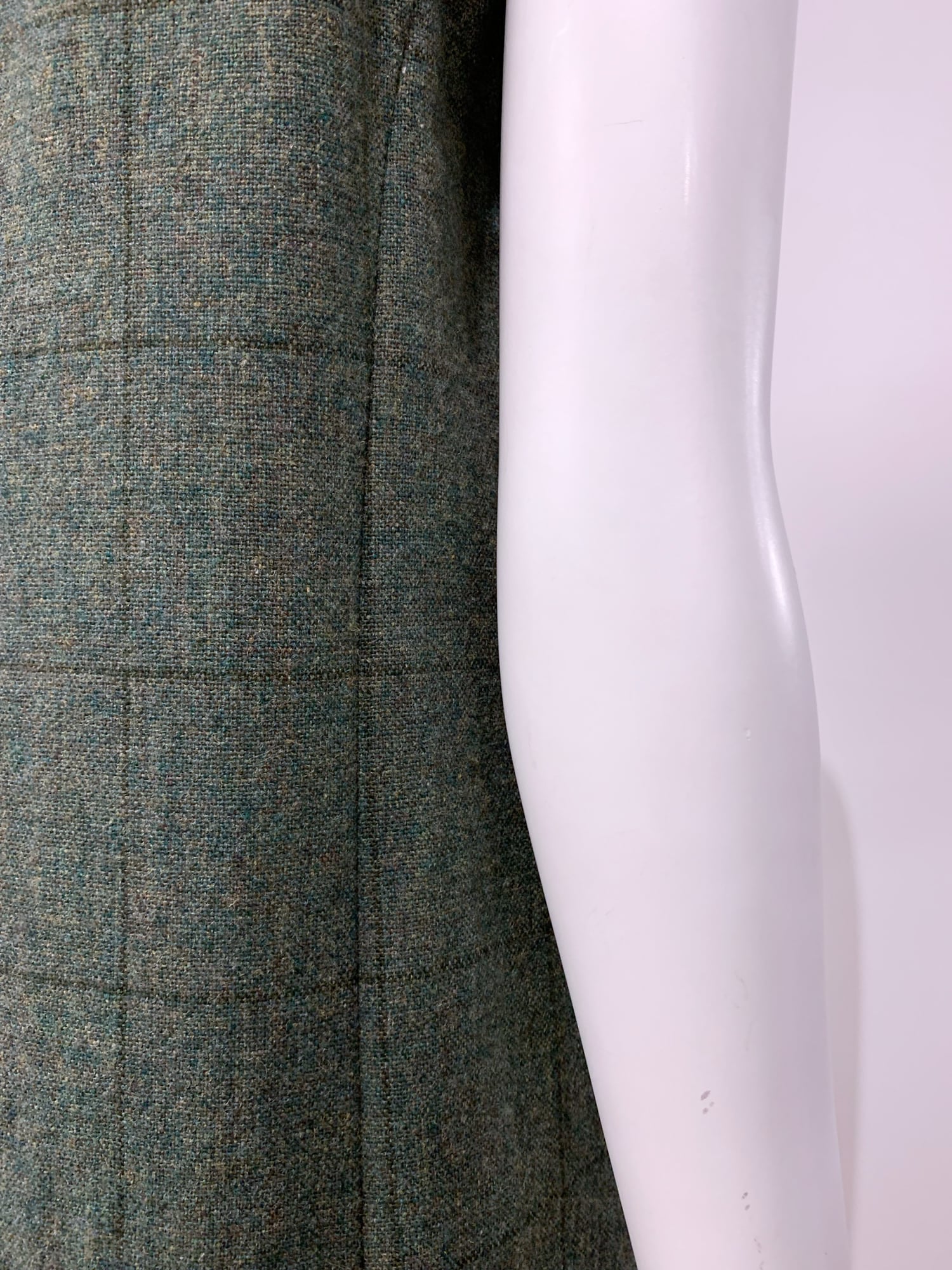 Tricot Comme des Garcons winter 1995 green wool mini dress with silver panel
