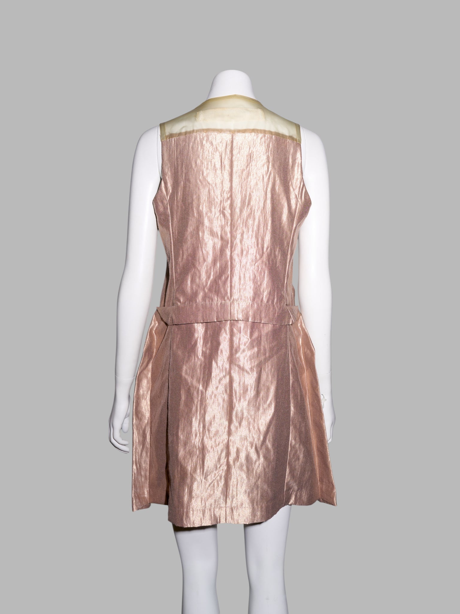 Junya Watanabe winter 1995 tweed metallic and clear vinyl sleeveless dress